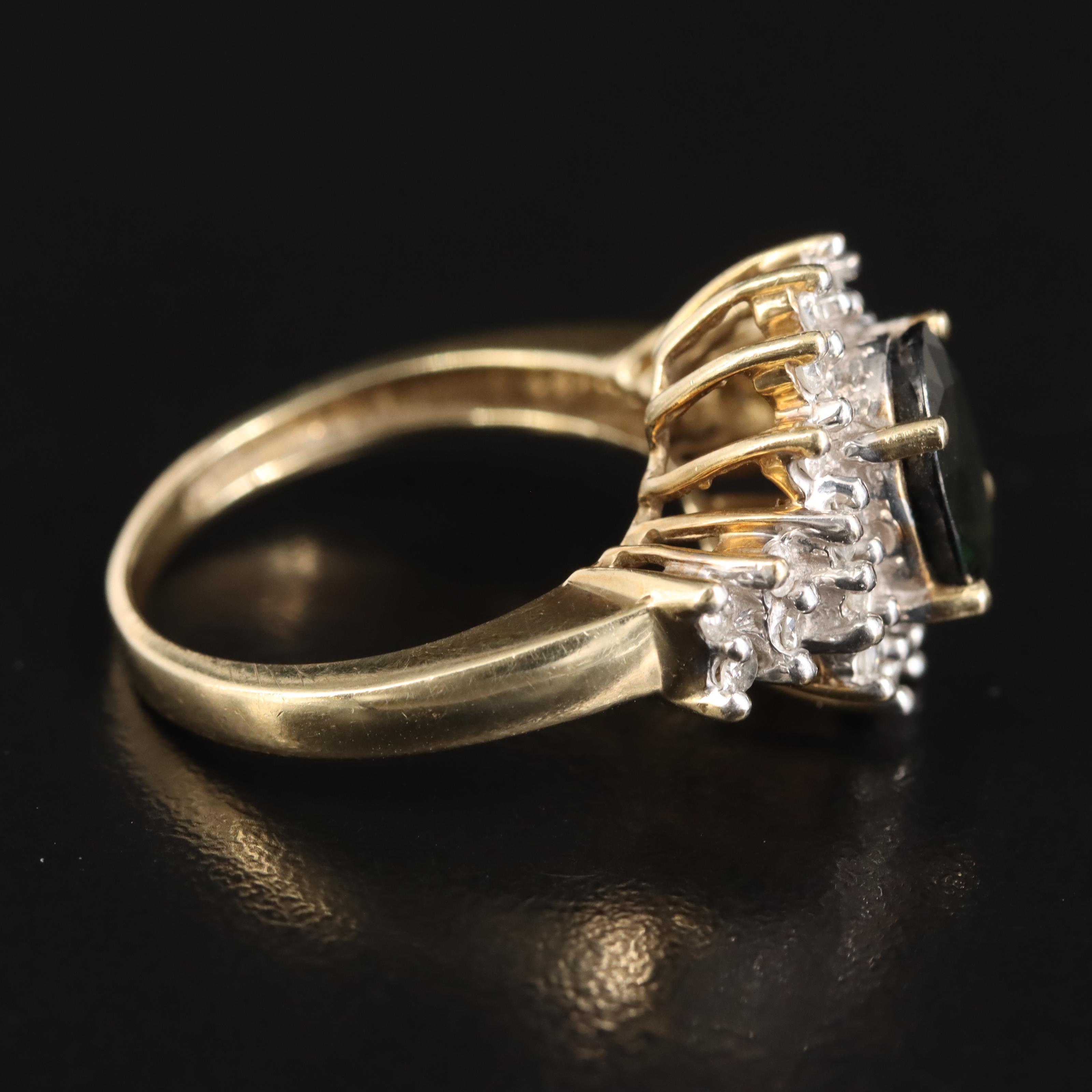 10K Sapphire and Diamond Ring