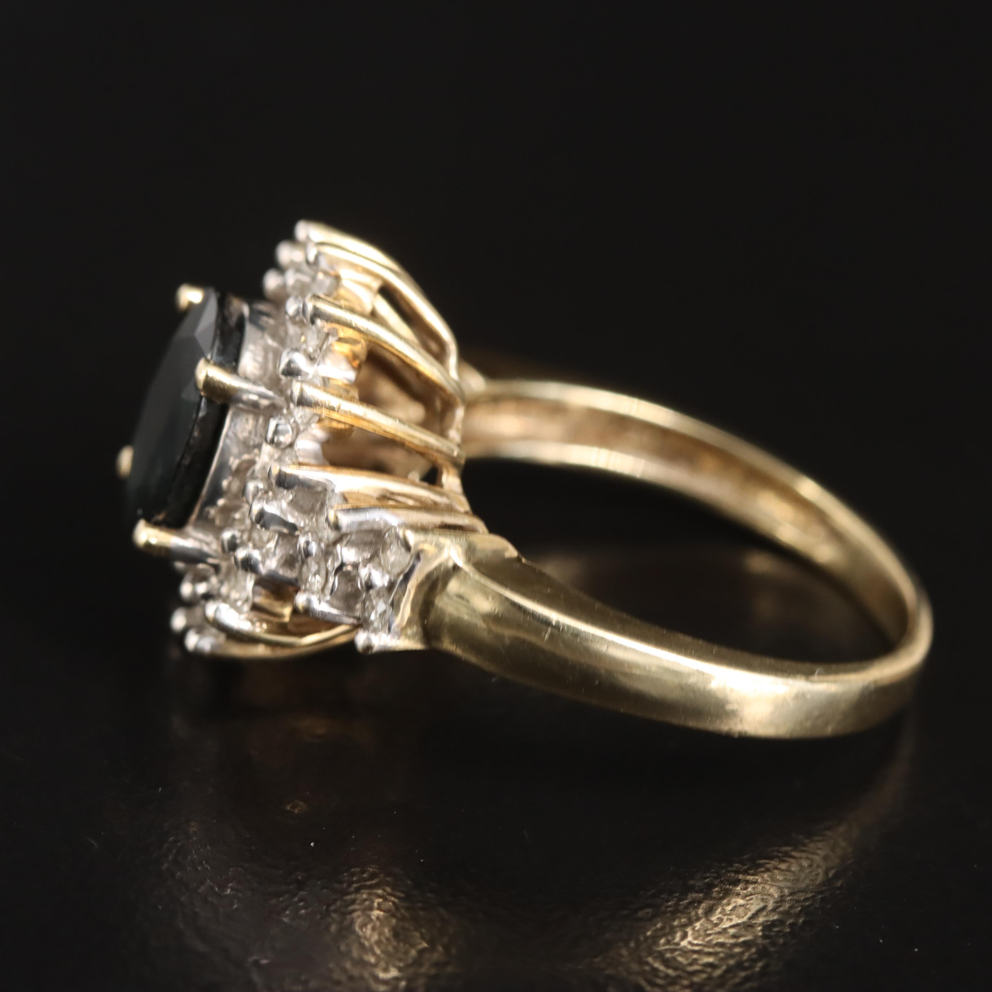 10K Sapphire and Diamond Ring