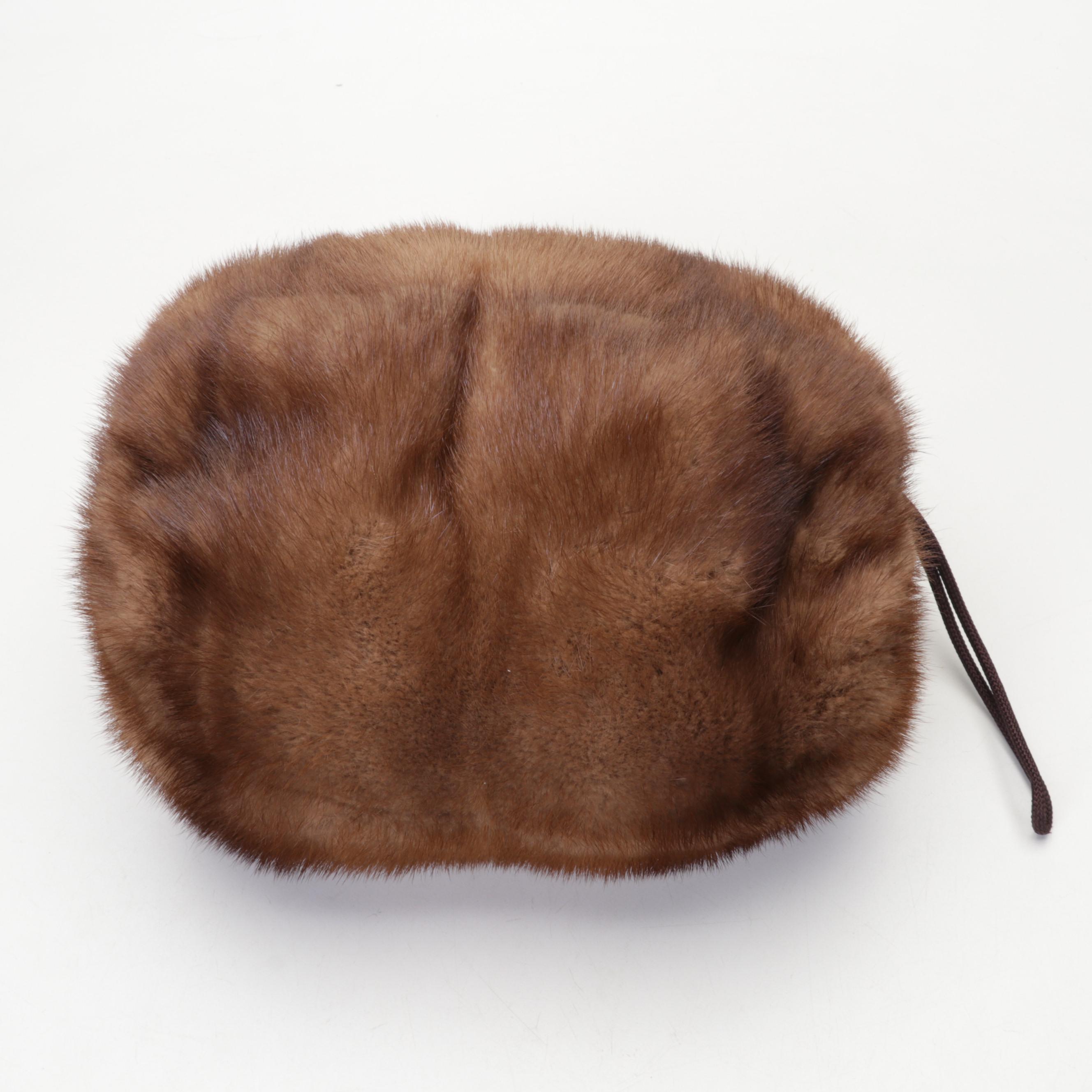 Chestnut Mink Fur Barrel Muff