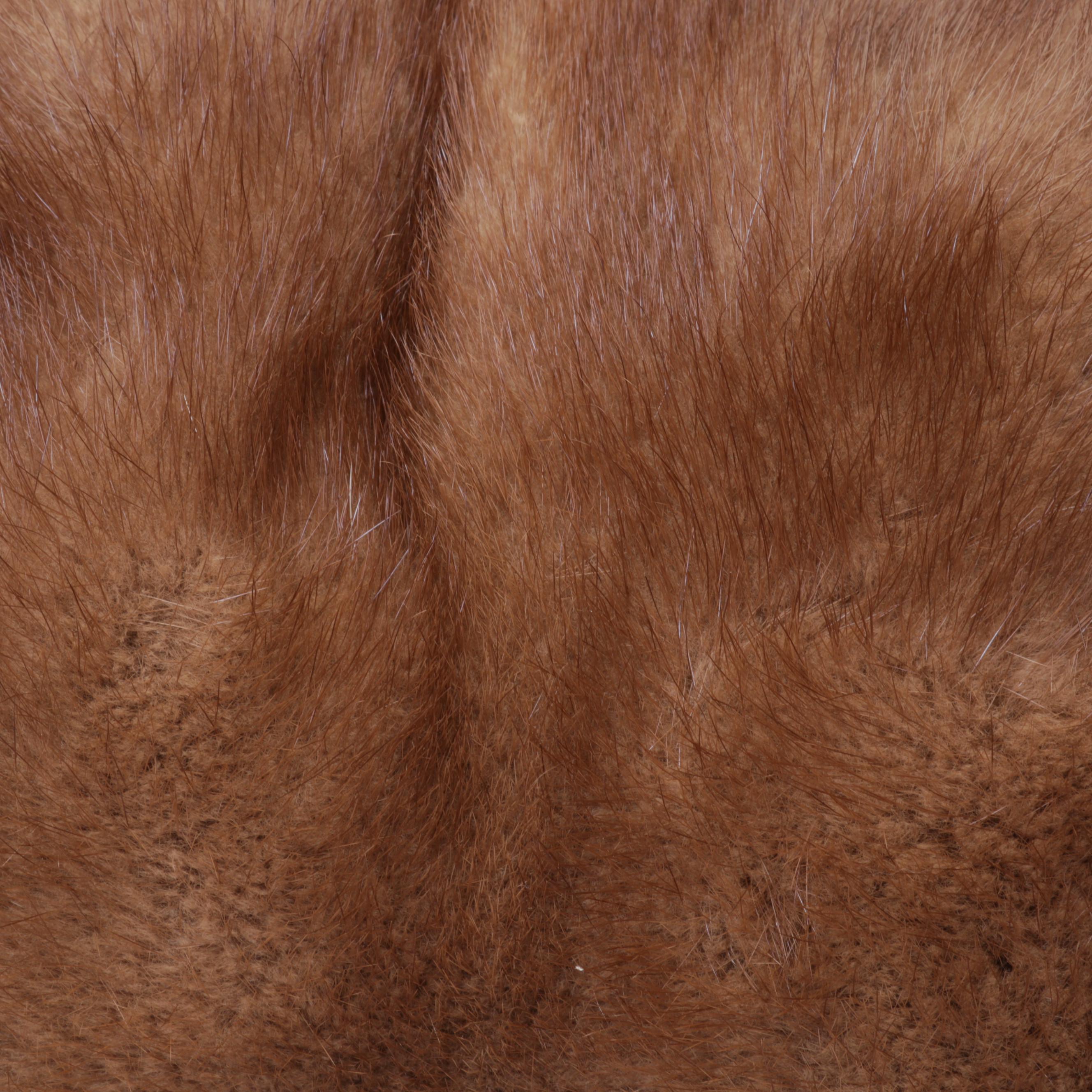 Chestnut Mink Fur Barrel Muff