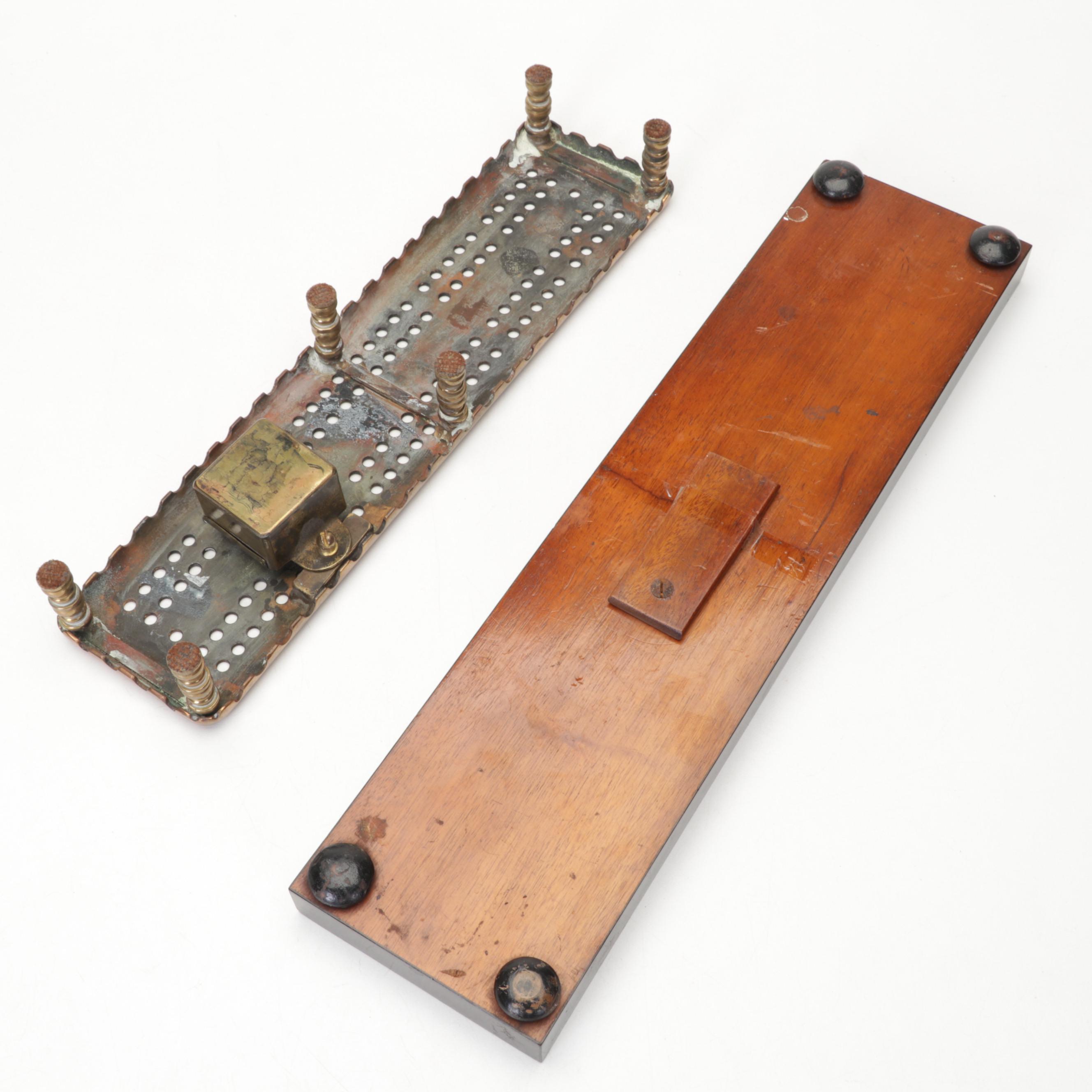 Wood With Inlay, Brass and Metal Cribbage Boards