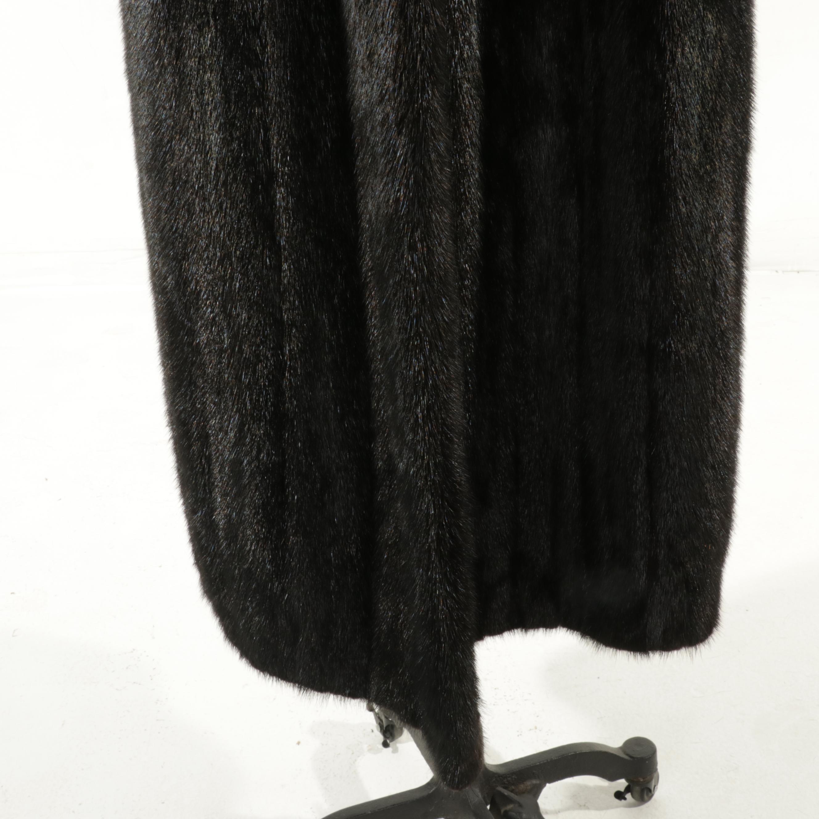 Saga Mink Fur Full-Length Coat with Bemberg Lining from Jindo