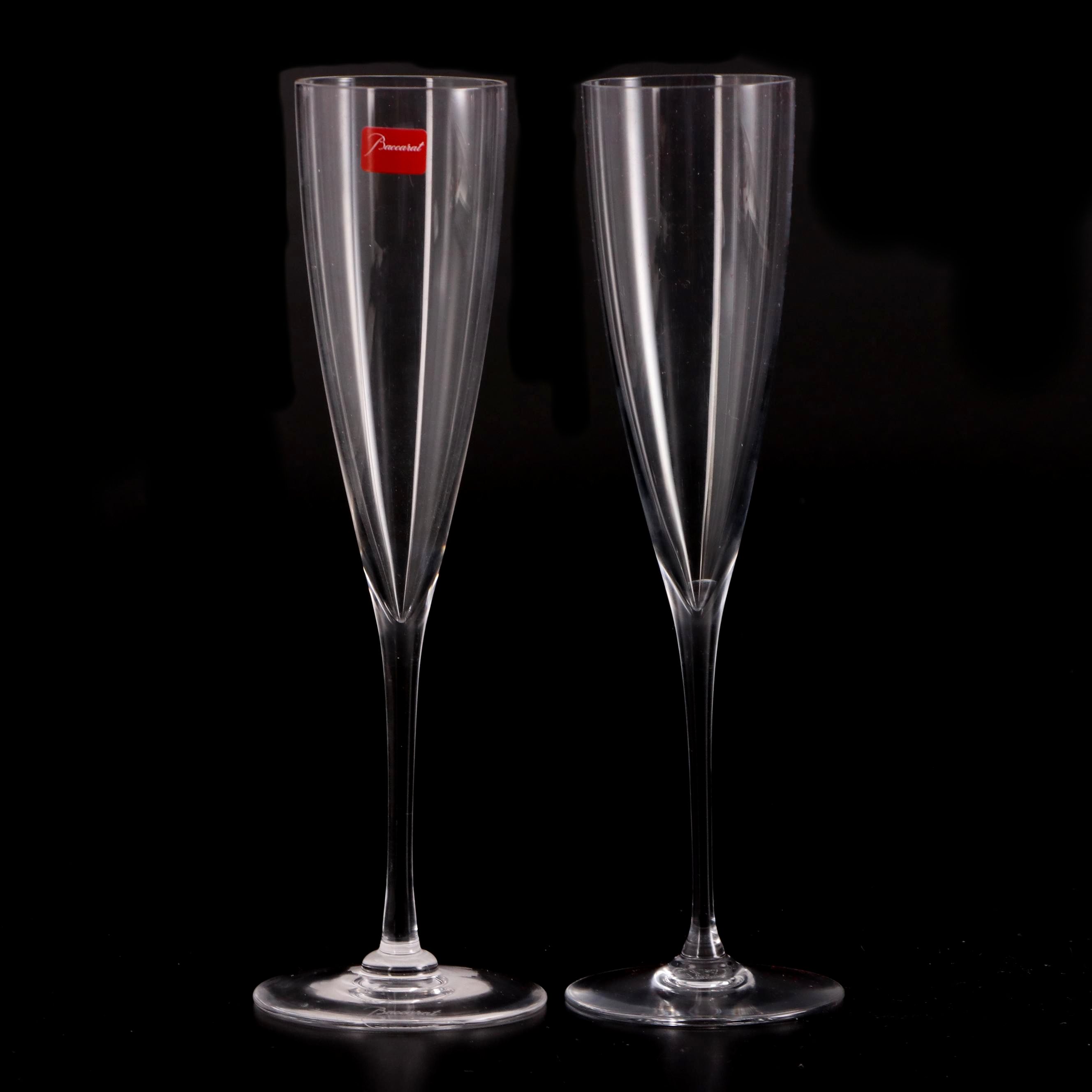 Pair of Baccarat "Dom Perignon" Crystal Champagne Flutes