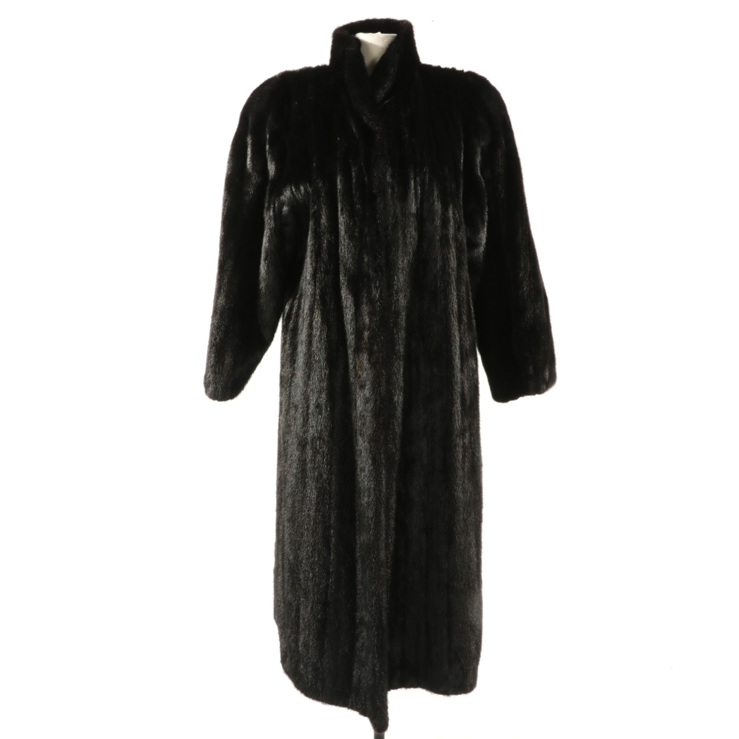Saga Mink Fur Full-Length Coat with Bemberg Lining from Jindo