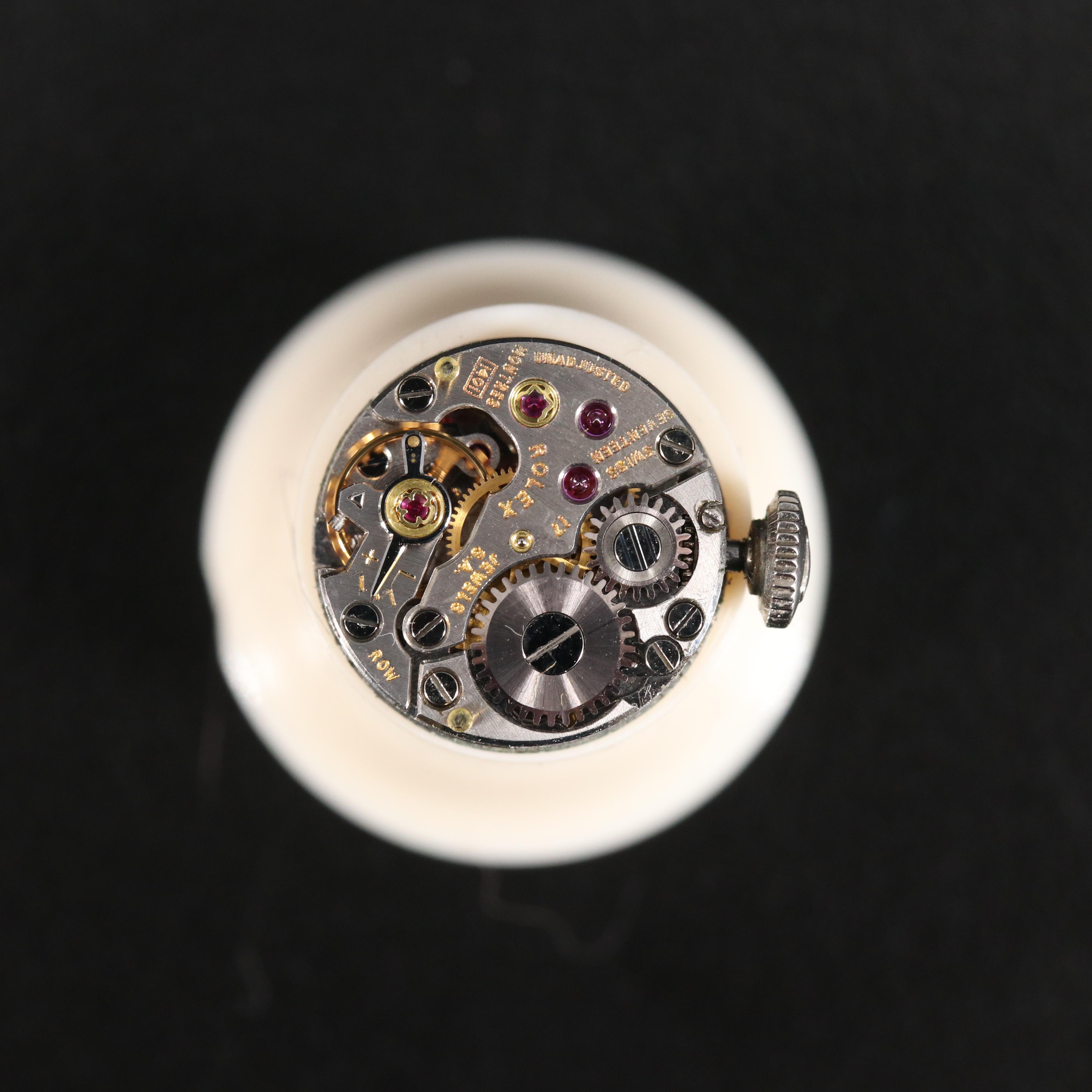 Vintage 14K and Diamond Rolex Stem Wind Watch