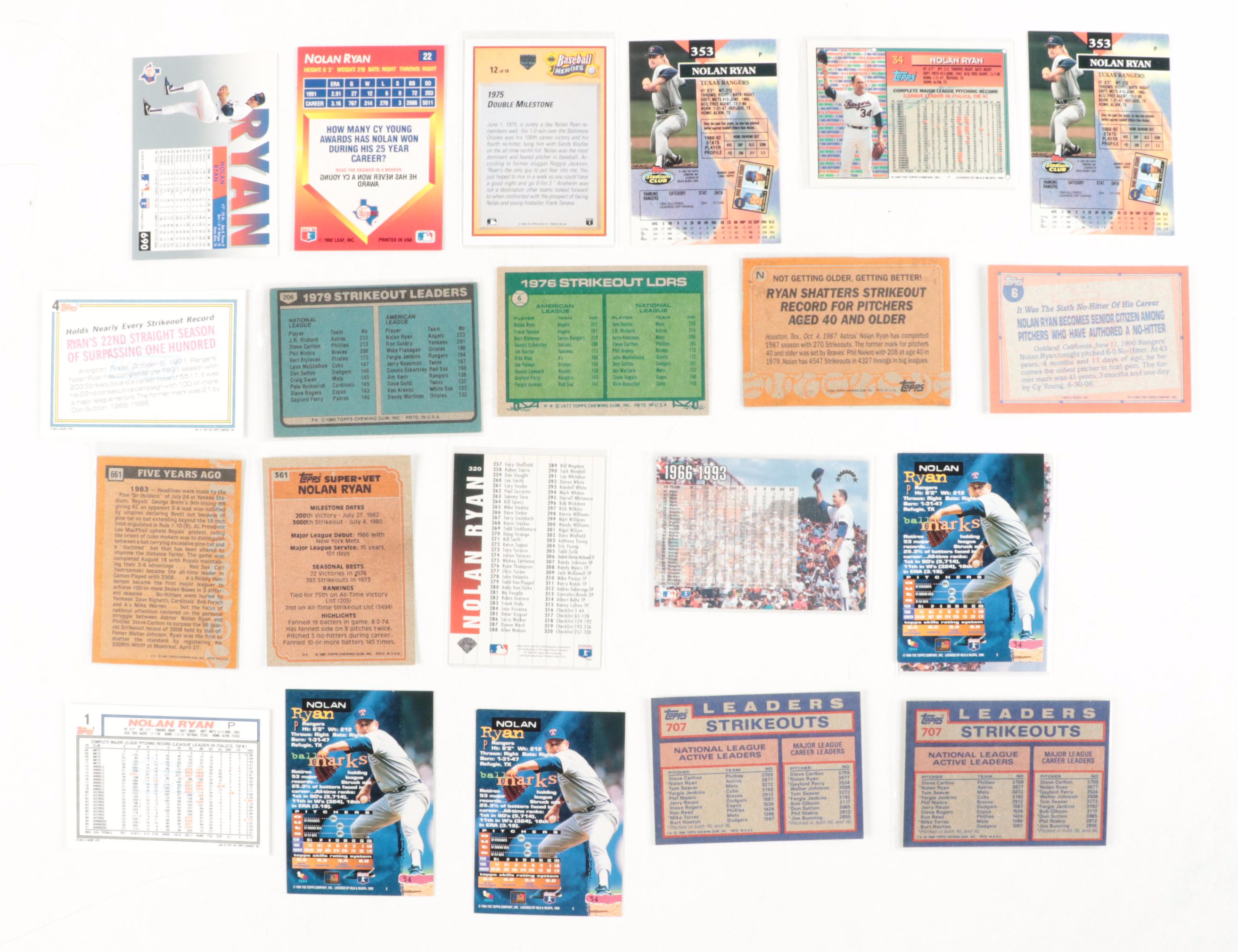 Topps, Other Nolan Ryan Baseball Cards, History Of The Game, More, 1970s–2010s