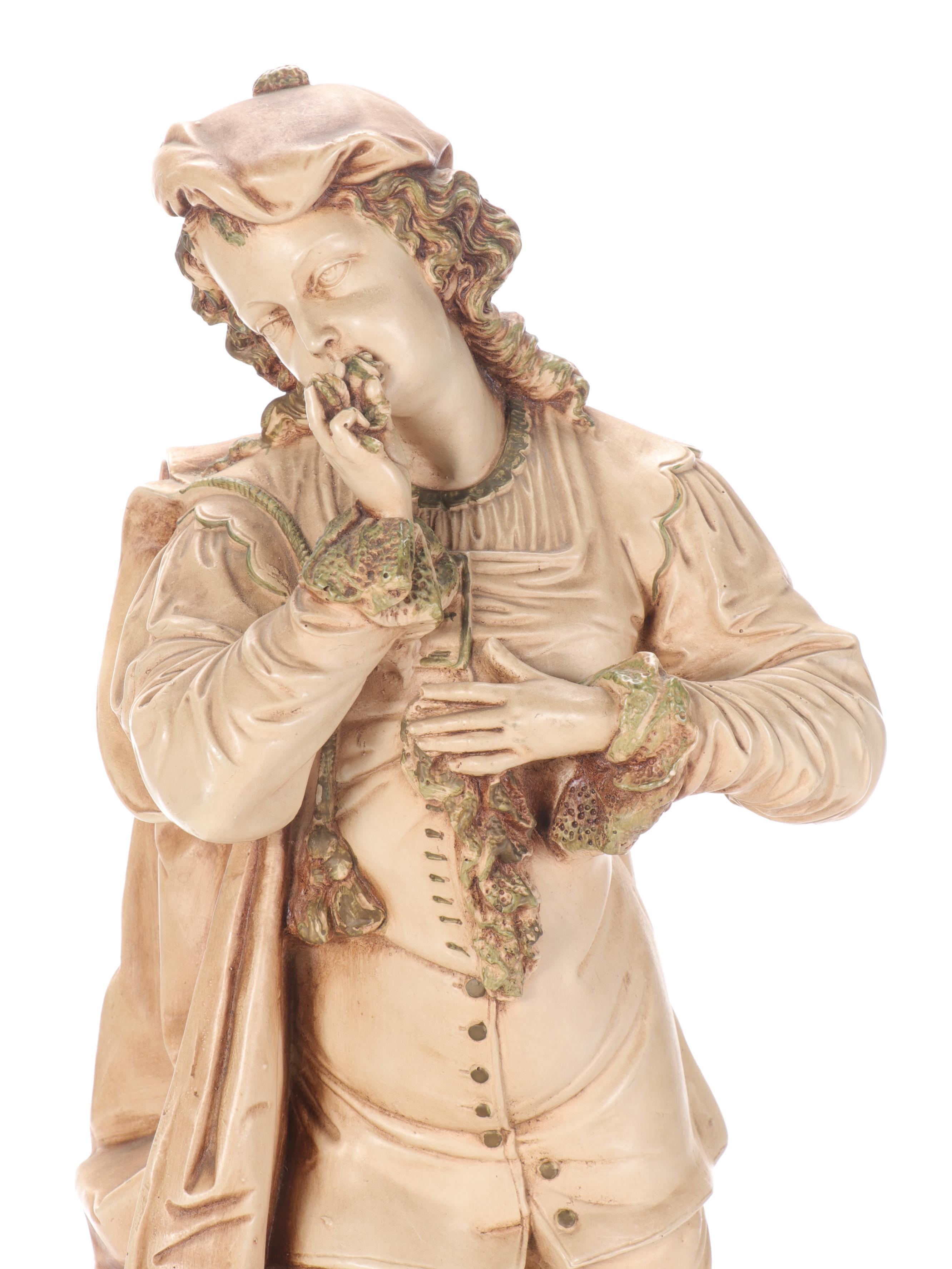 Marwal Industries Chalkware Sculpture of a Man With Rose