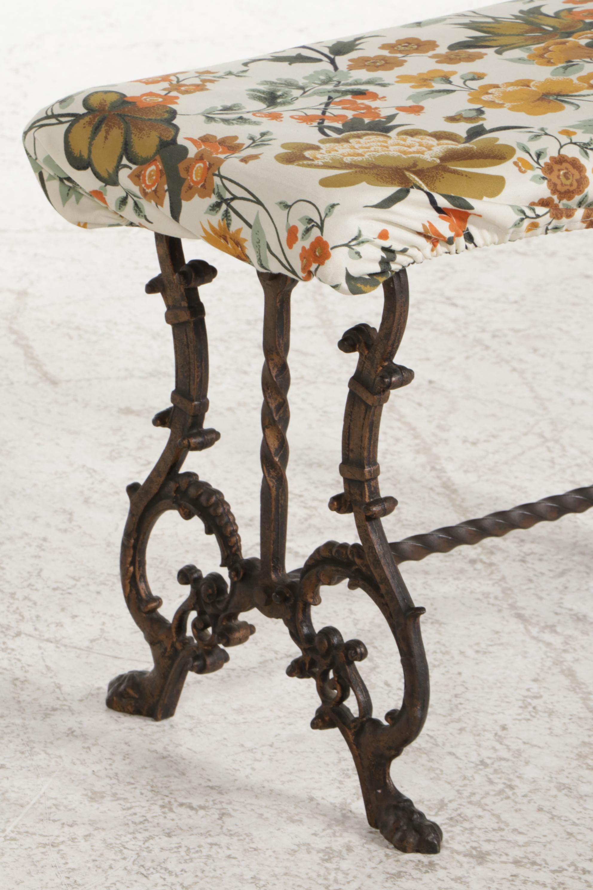 Victorian Cast Iron Piano Bench, Late 19th Century