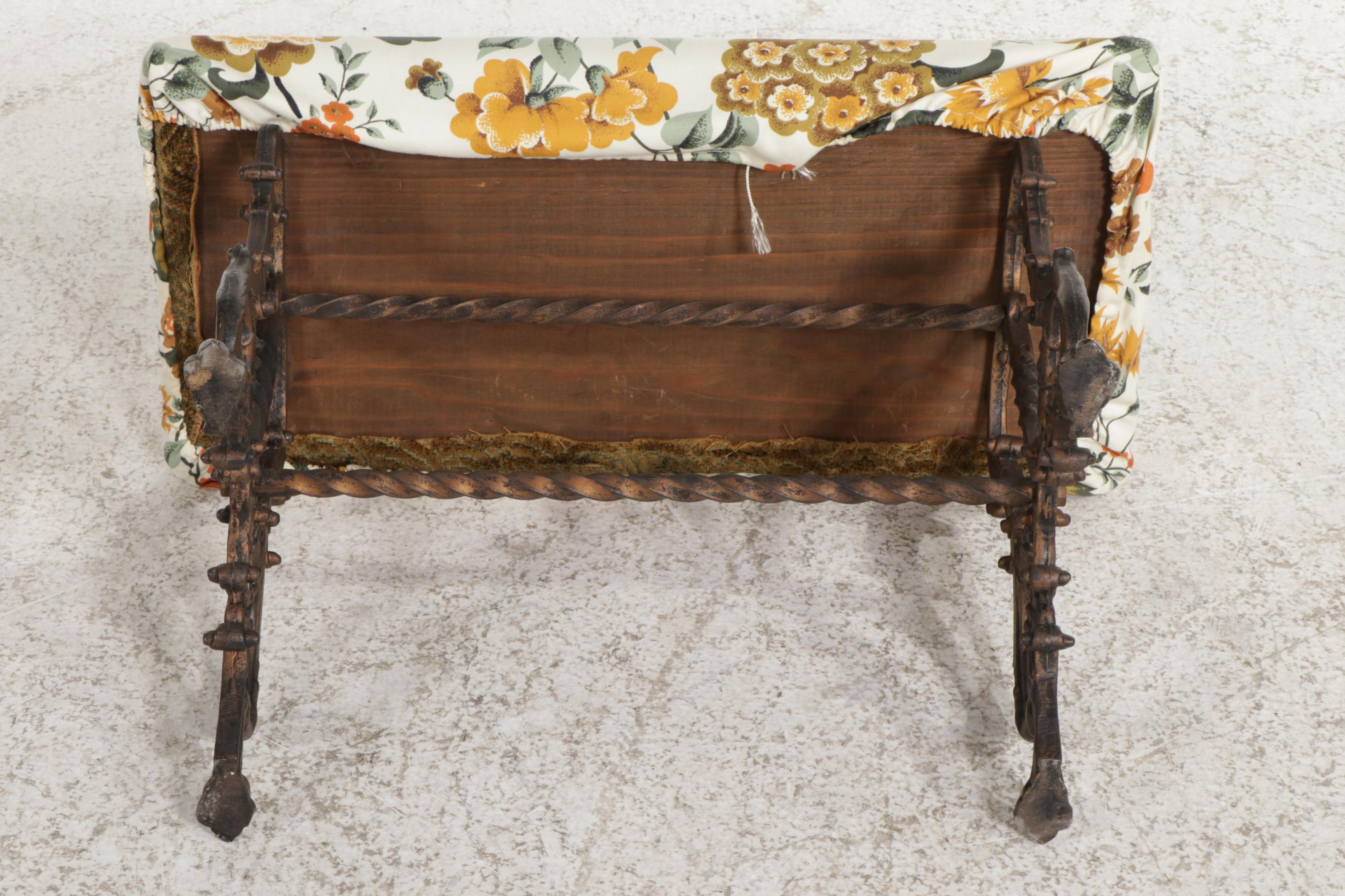 Victorian Cast Iron Piano Bench, Late 19th Century
