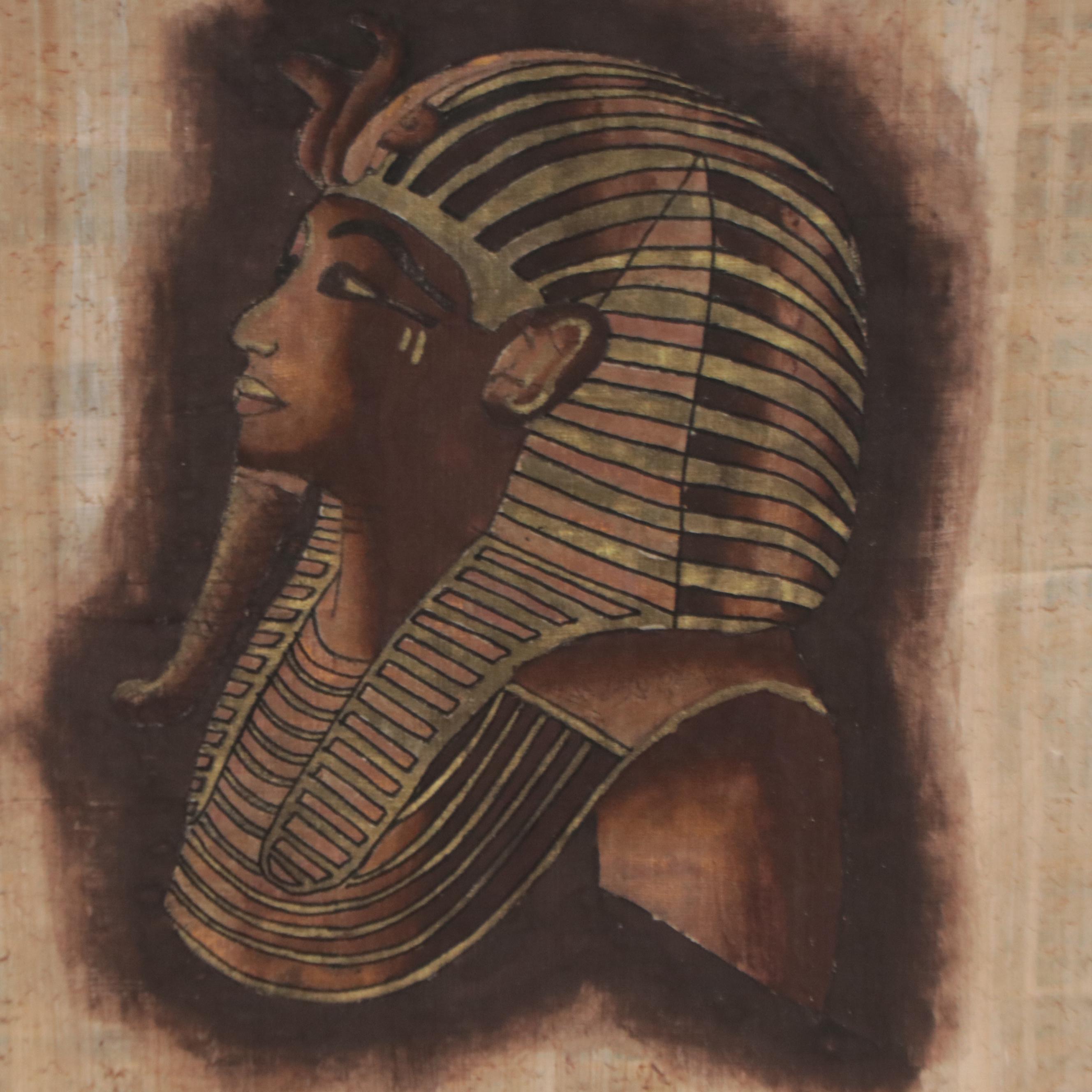 Egyptian Style Acrylic Painting on Papyrus