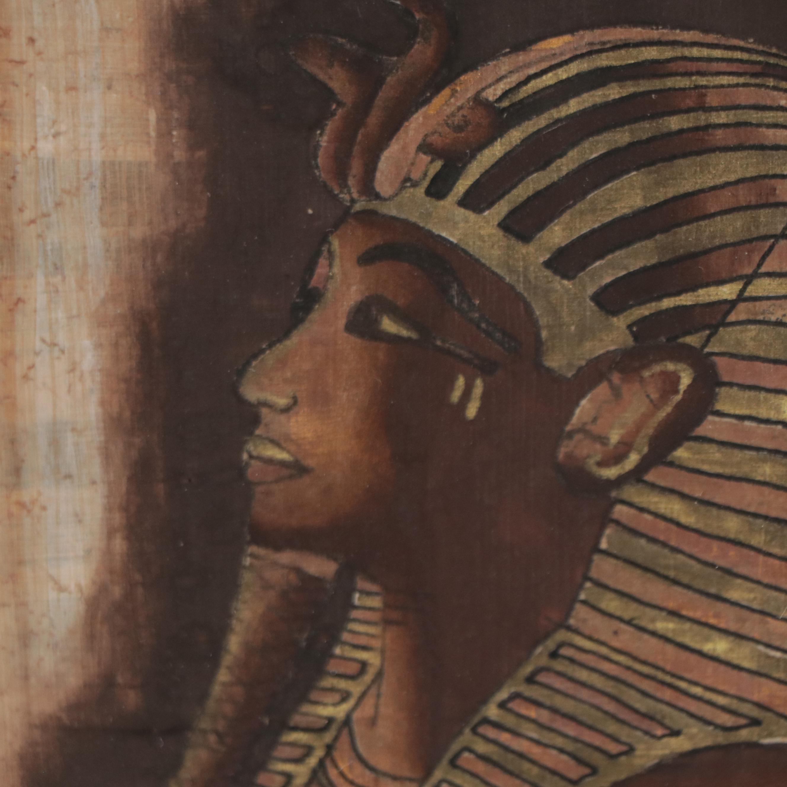 Egyptian Style Acrylic Painting on Papyrus