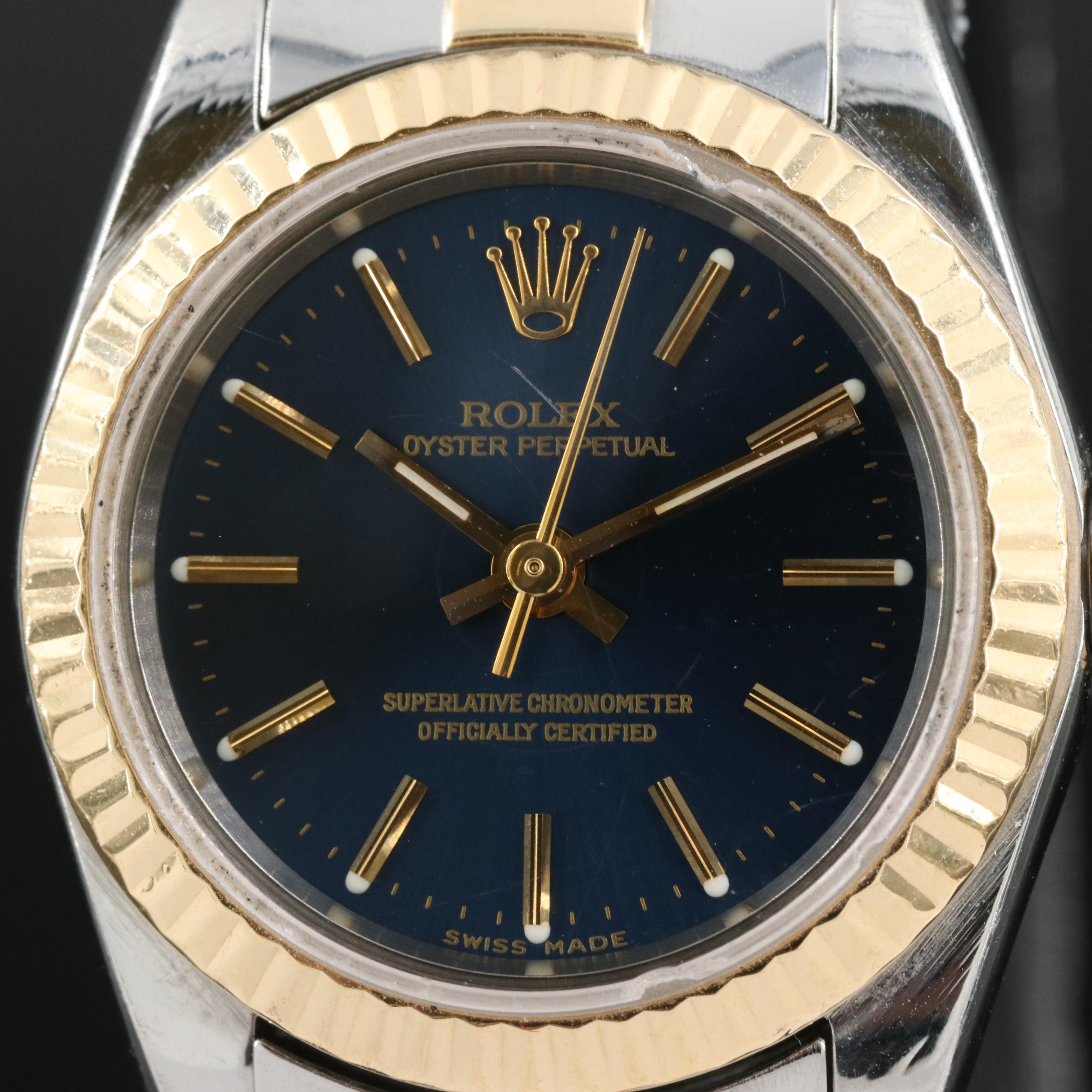 2001 Rolex Oyster Perpetual Blue Dial Watch
