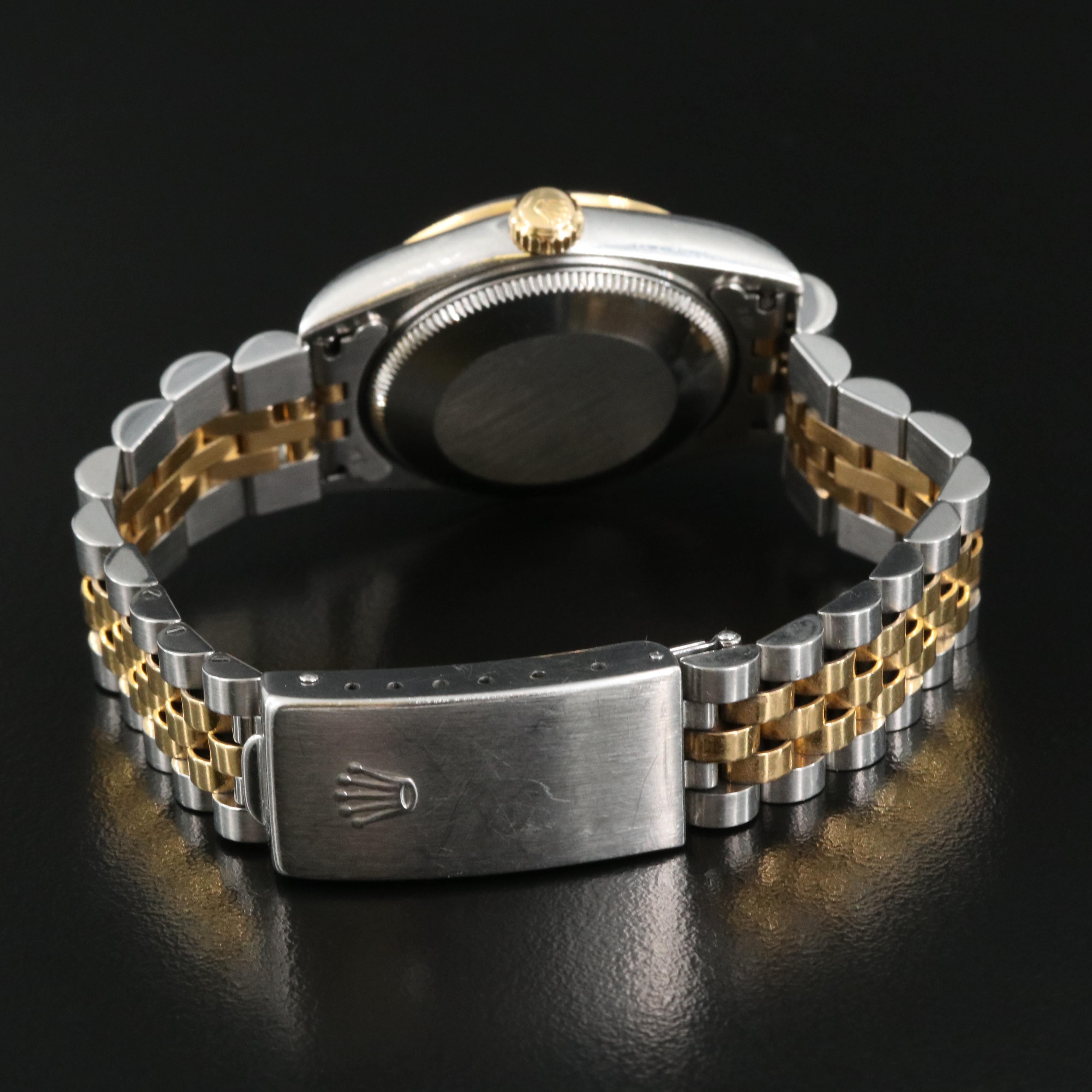 2001 Rolex Datejust Factory Diamond Blue Dial Watch