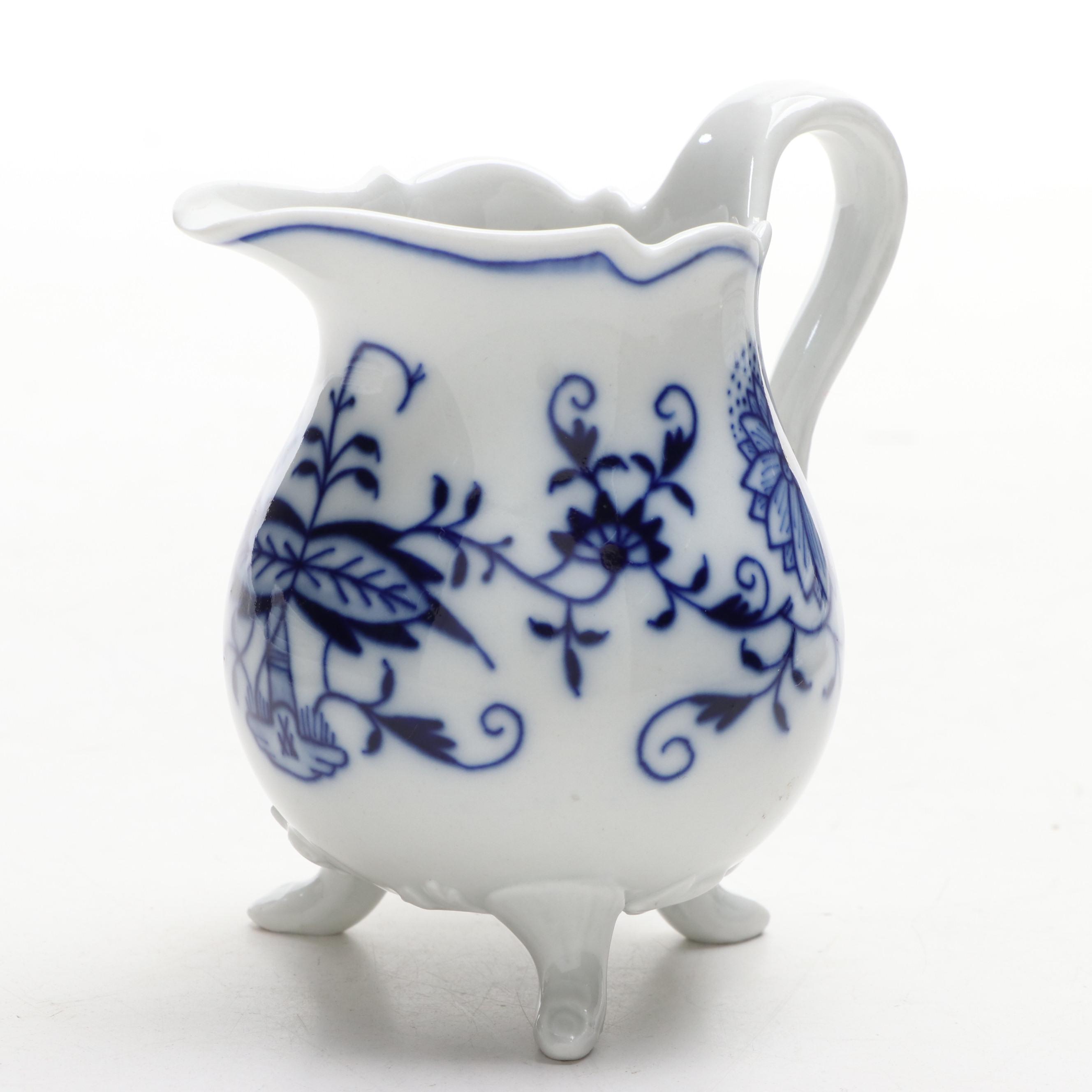 Meissen "Blue Onion" Creamer with Fruit or Sauce Bowls, Late 19th/ Early 20th C.