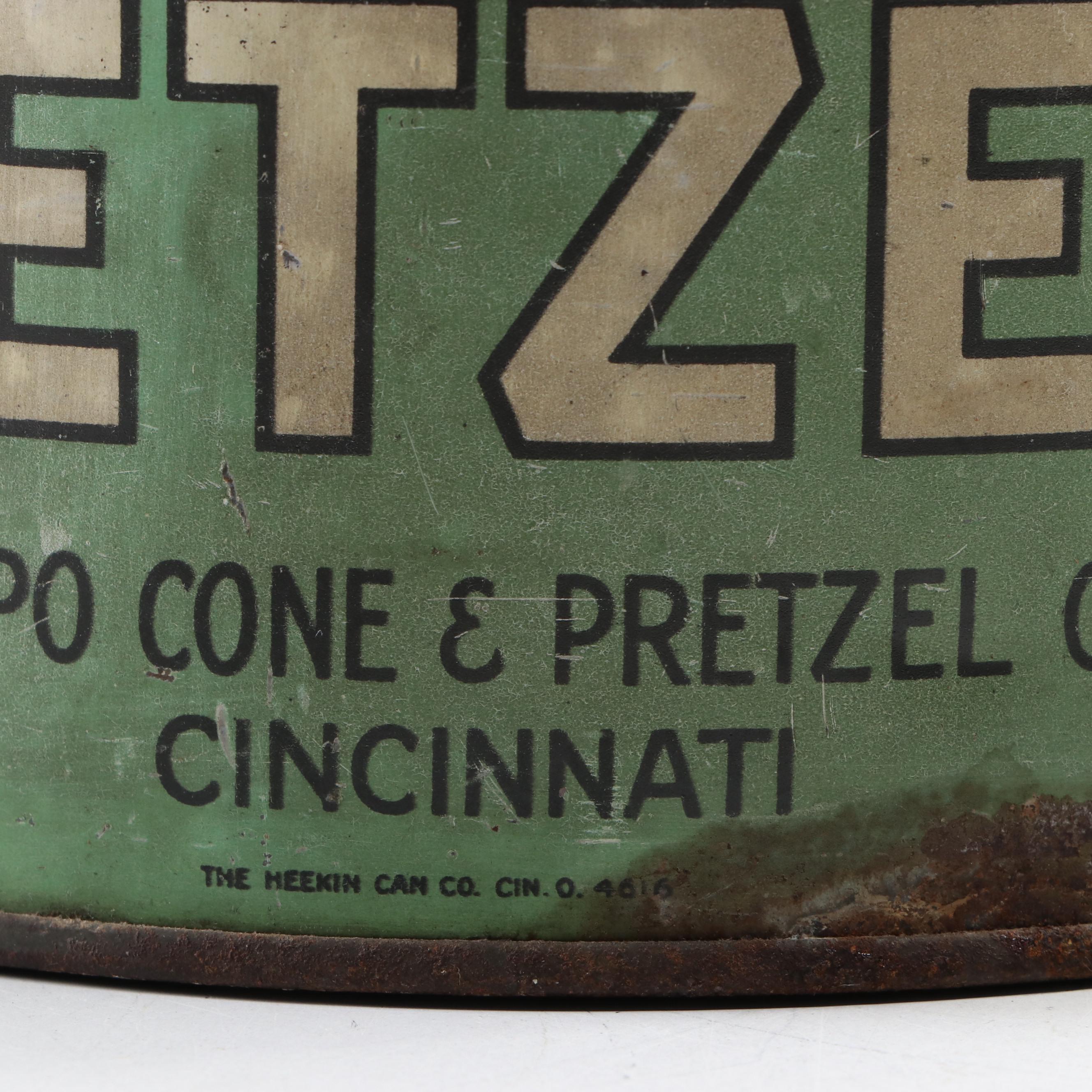 Grippo's Happy Days Butter Pretzels Tin, Mid-20th Century