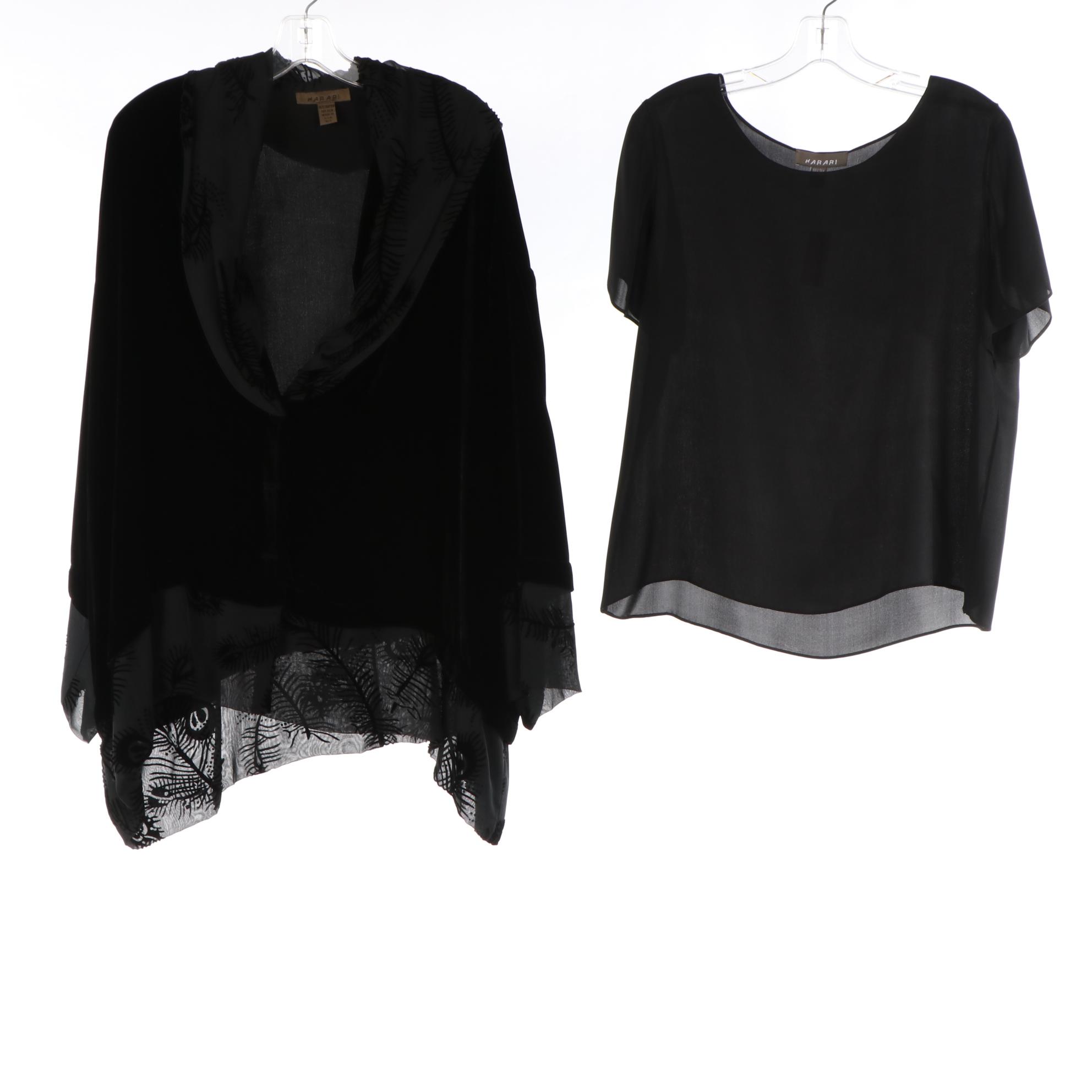 Harari Blouses, Dress, and Jacket in Silk and Velvet