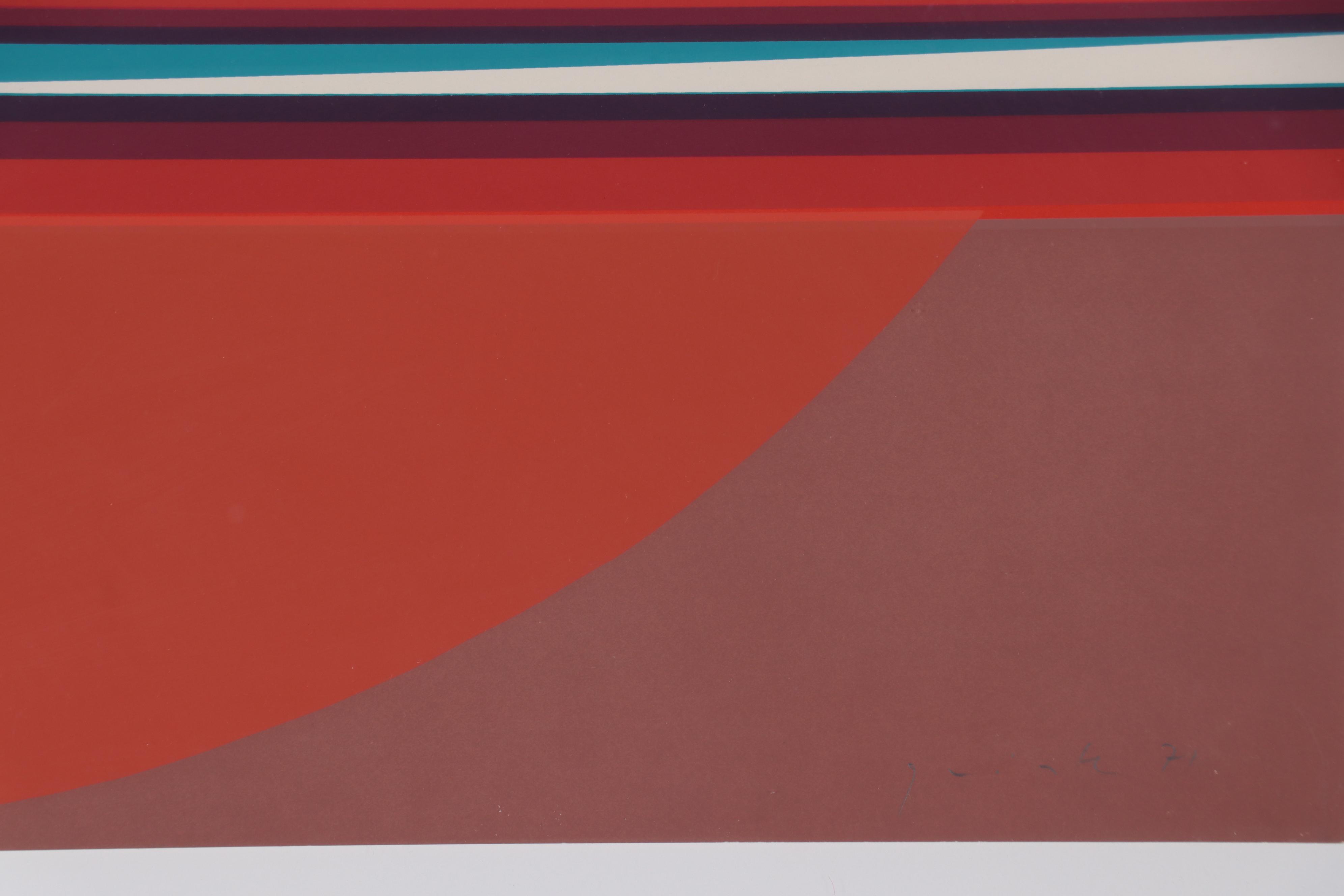 Lothar Quinte Abstract Minimalist Serigraph, Circa 1970