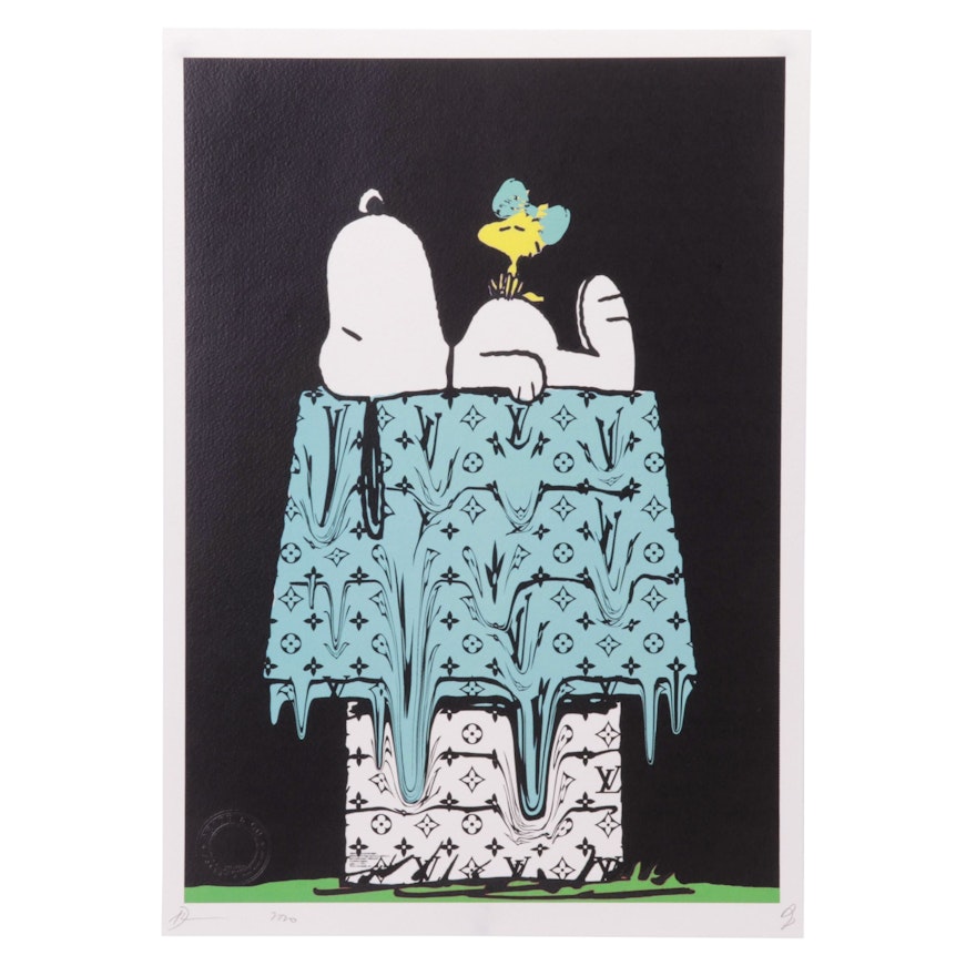 Death NYC Pop Art Graphic Print Featuring Woodstock and Snoopy, 2020