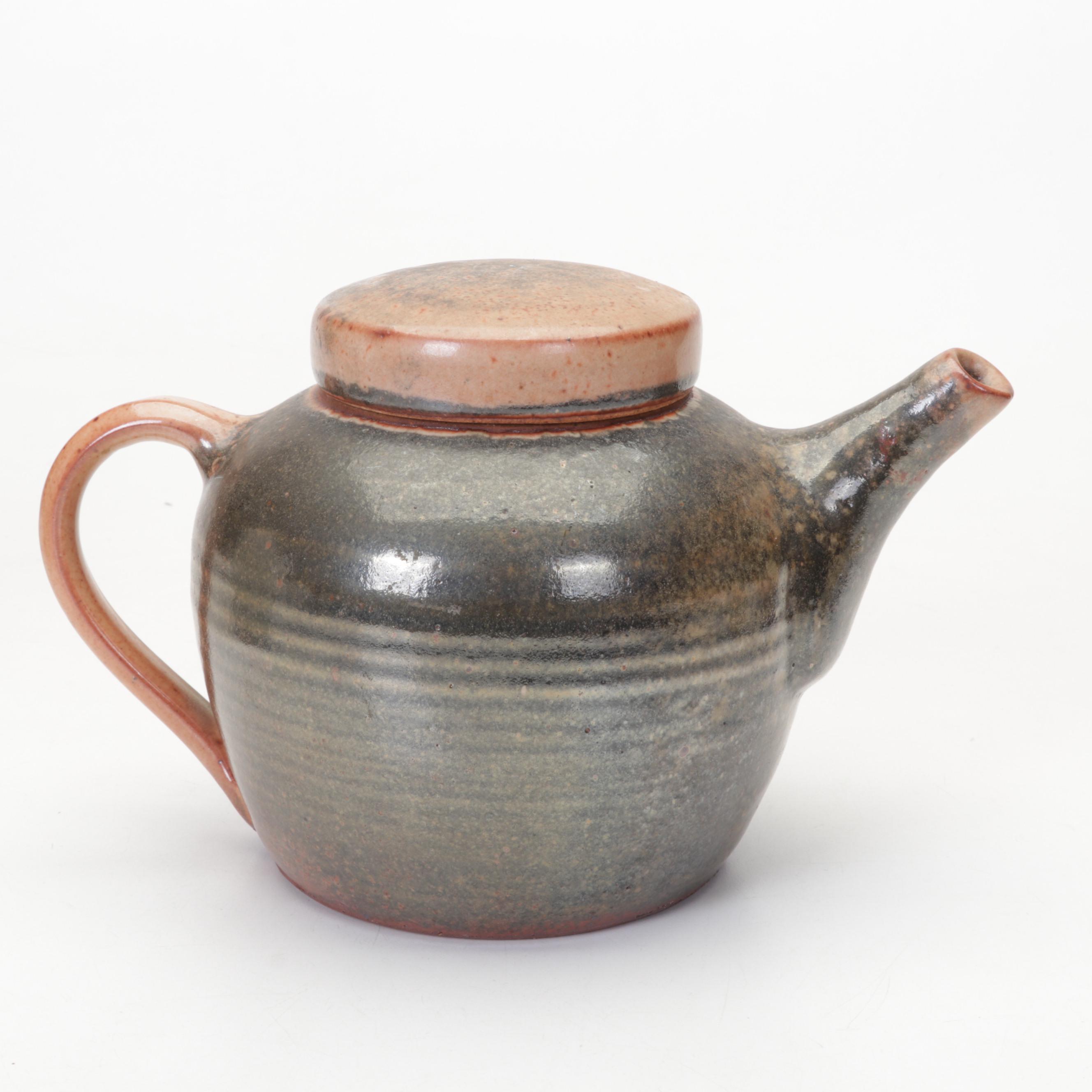 Pine Mills Pottery Teapot With Signed Art Pottery Vases