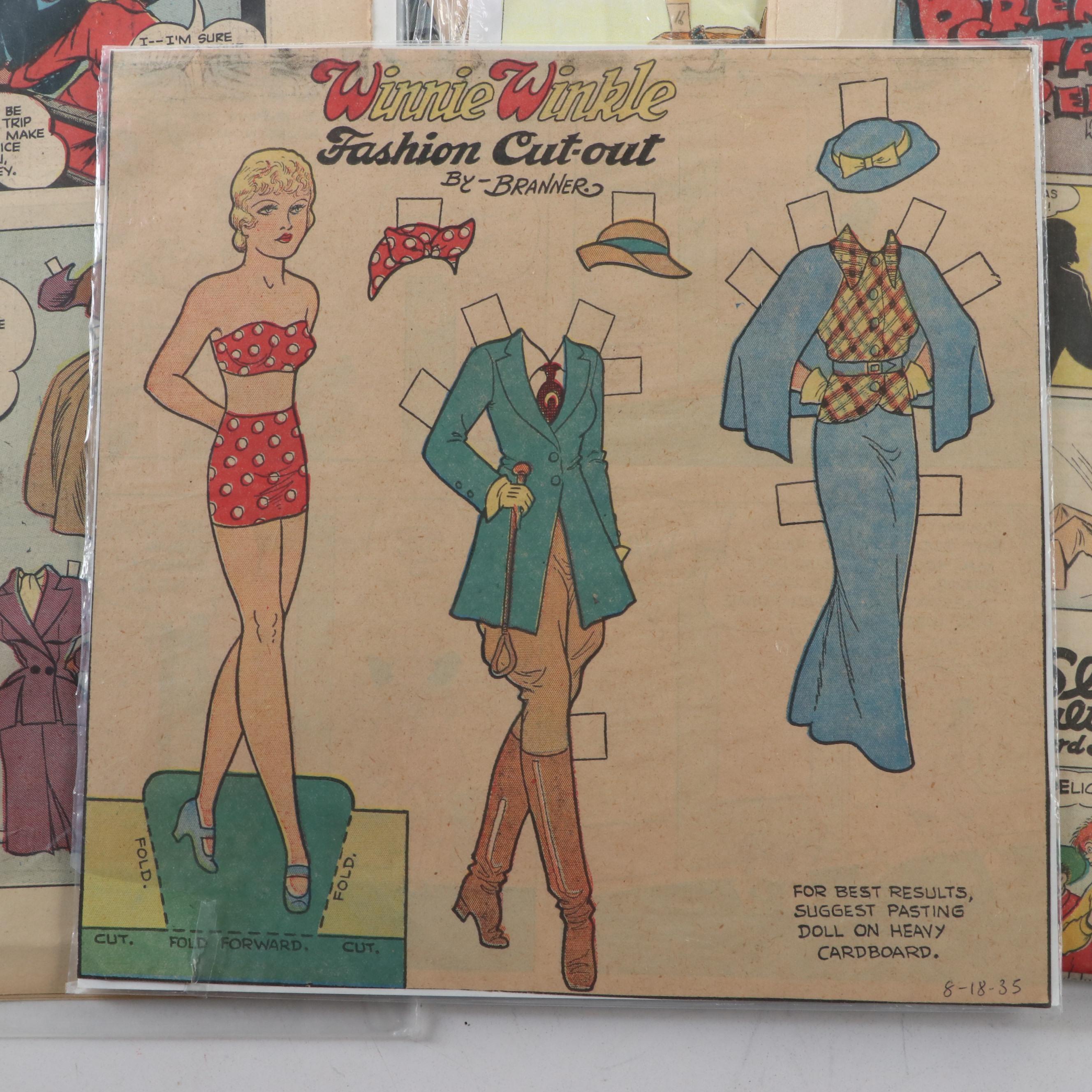 Peaky Blinders, Flash Gordon and More Uncut Newspaper Paper Dolls, Mid-20th C.