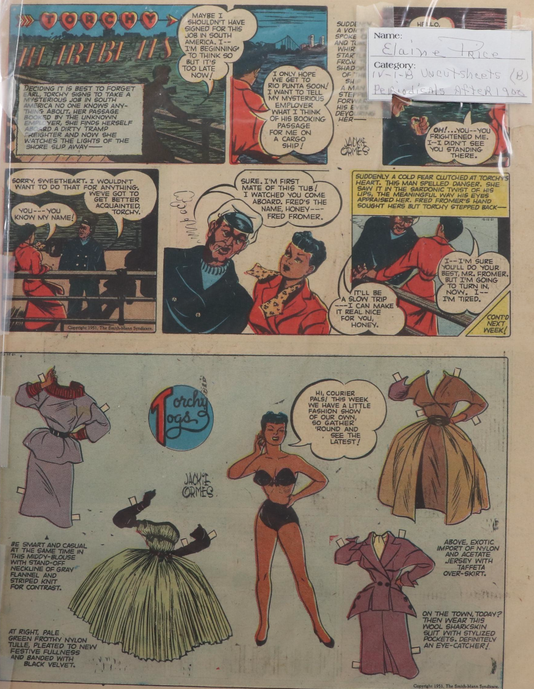 Peaky Blinders, Flash Gordon and More Uncut Newspaper Paper Dolls, Mid-20th C.