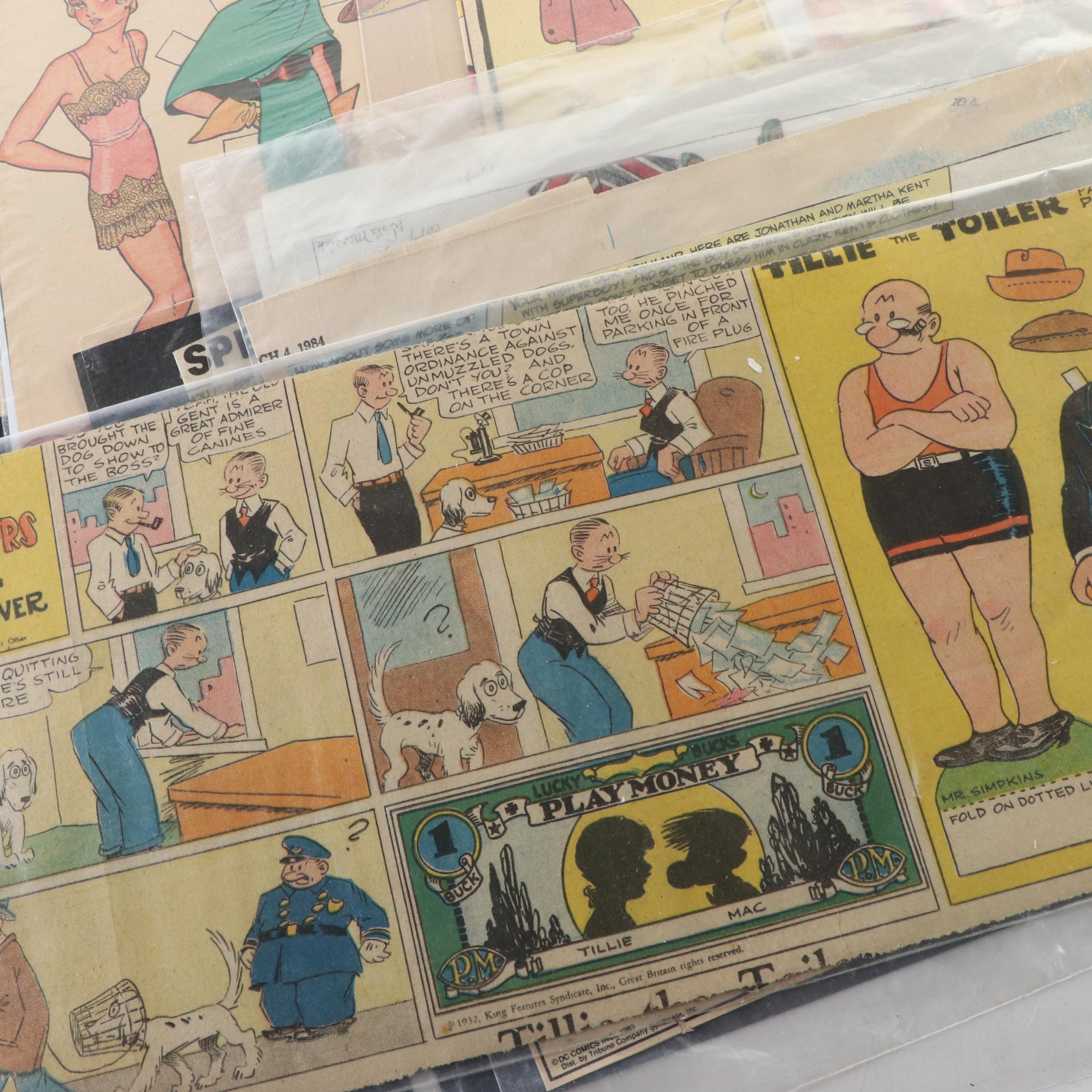 Peaky Blinders, Flash Gordon and More Uncut Newspaper Paper Dolls, Mid-20th C.