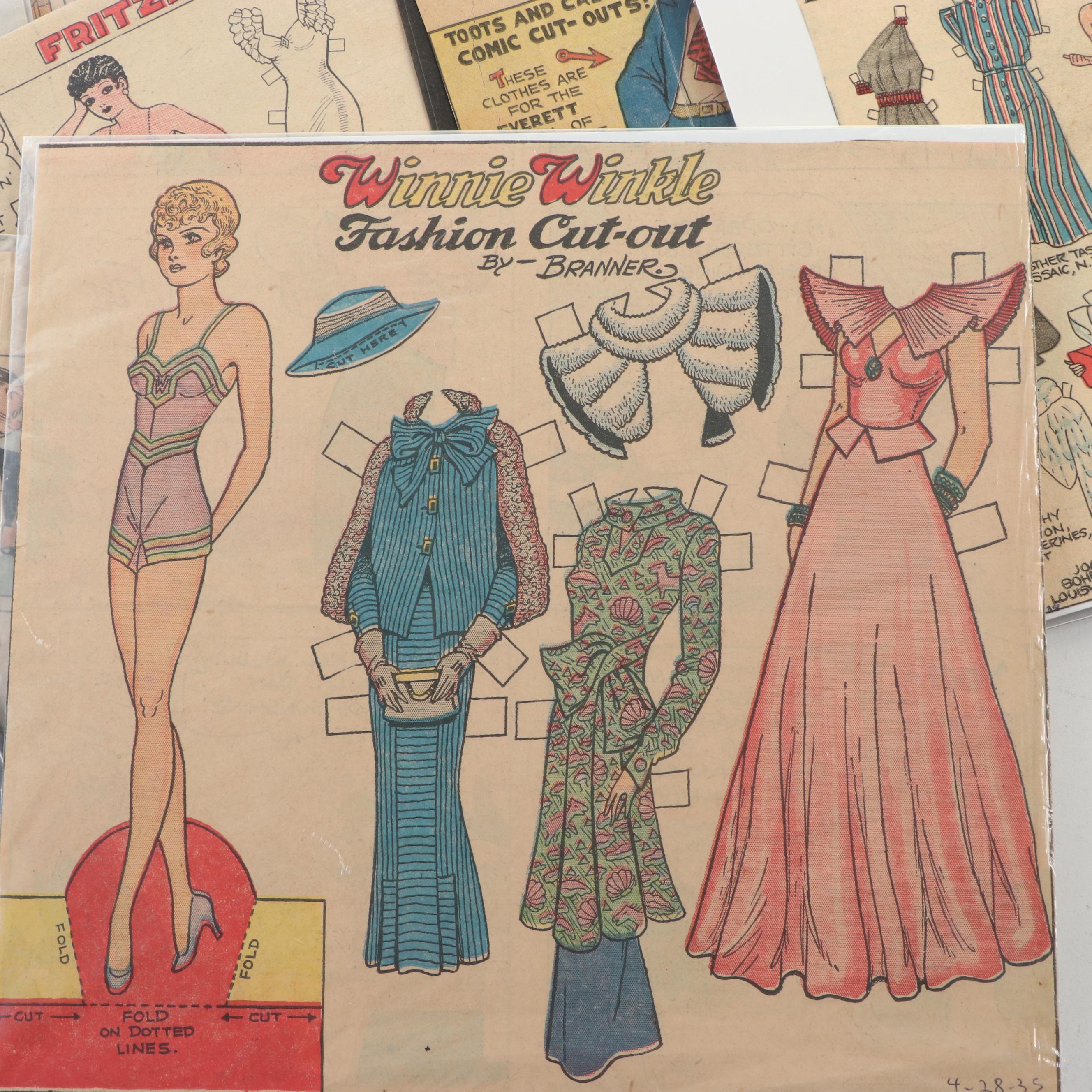 Peaky Blinders, Flash Gordon and More Uncut Newspaper Paper Dolls, Mid-20th C.
