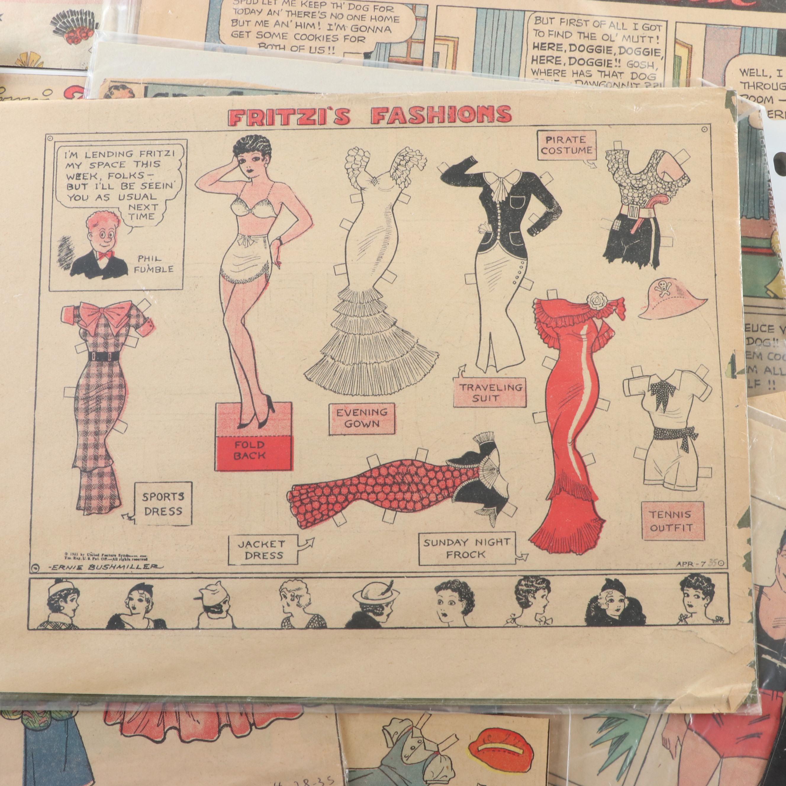 Peaky Blinders, Flash Gordon and More Uncut Newspaper Paper Dolls, Mid-20th C.