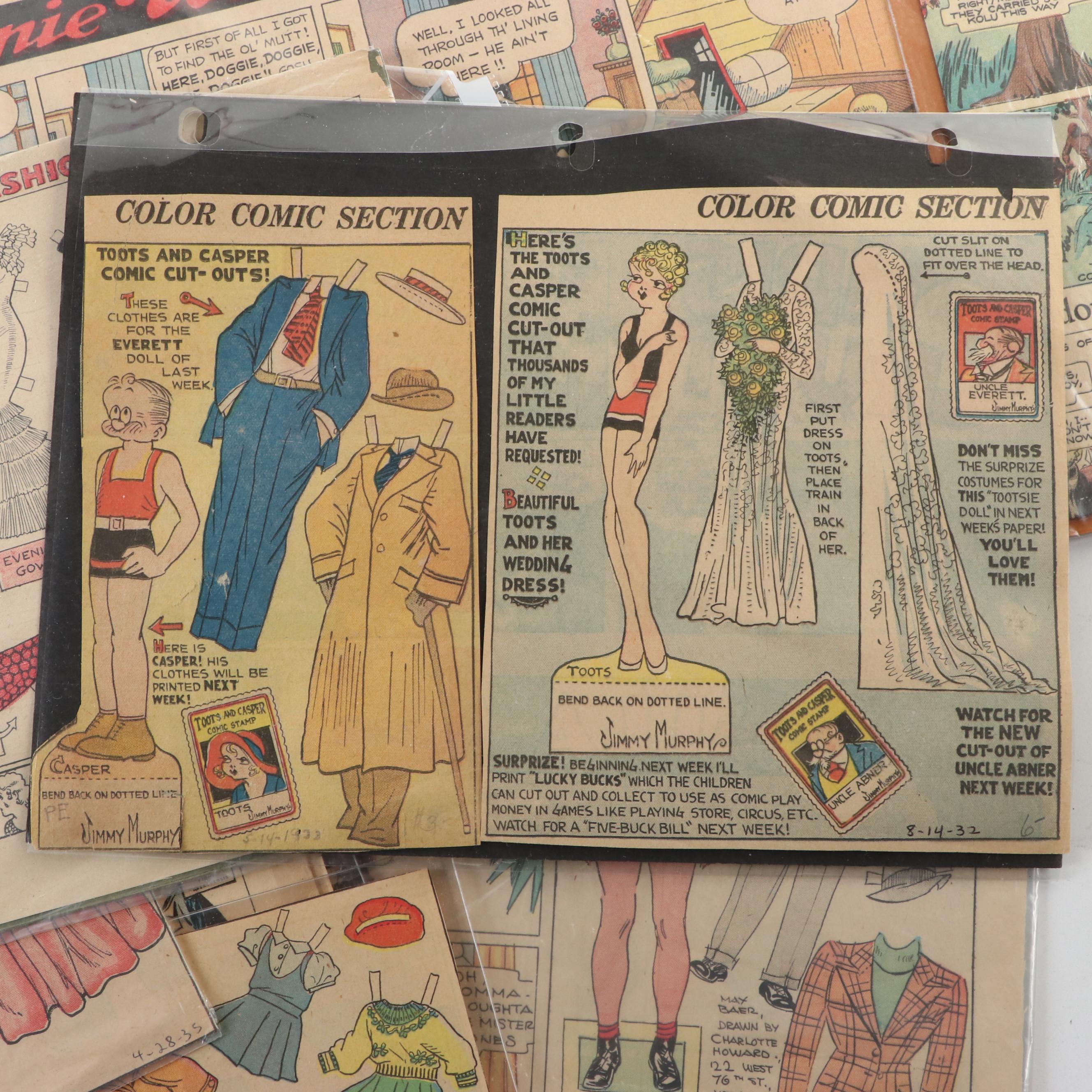 Peaky Blinders, Flash Gordon and More Uncut Newspaper Paper Dolls, Mid-20th C.