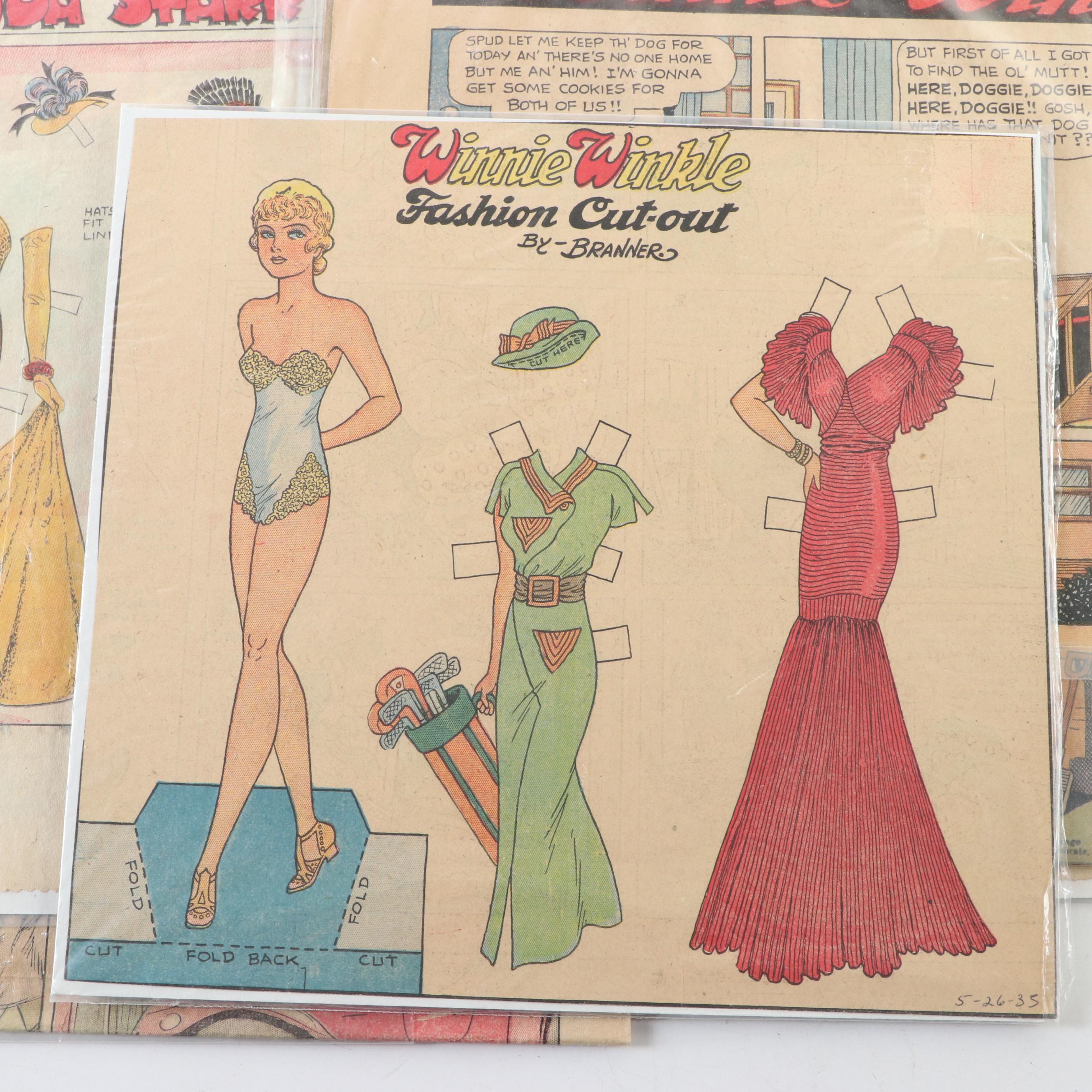 Peaky Blinders, Flash Gordon and More Uncut Newspaper Paper Dolls, Mid-20th C.