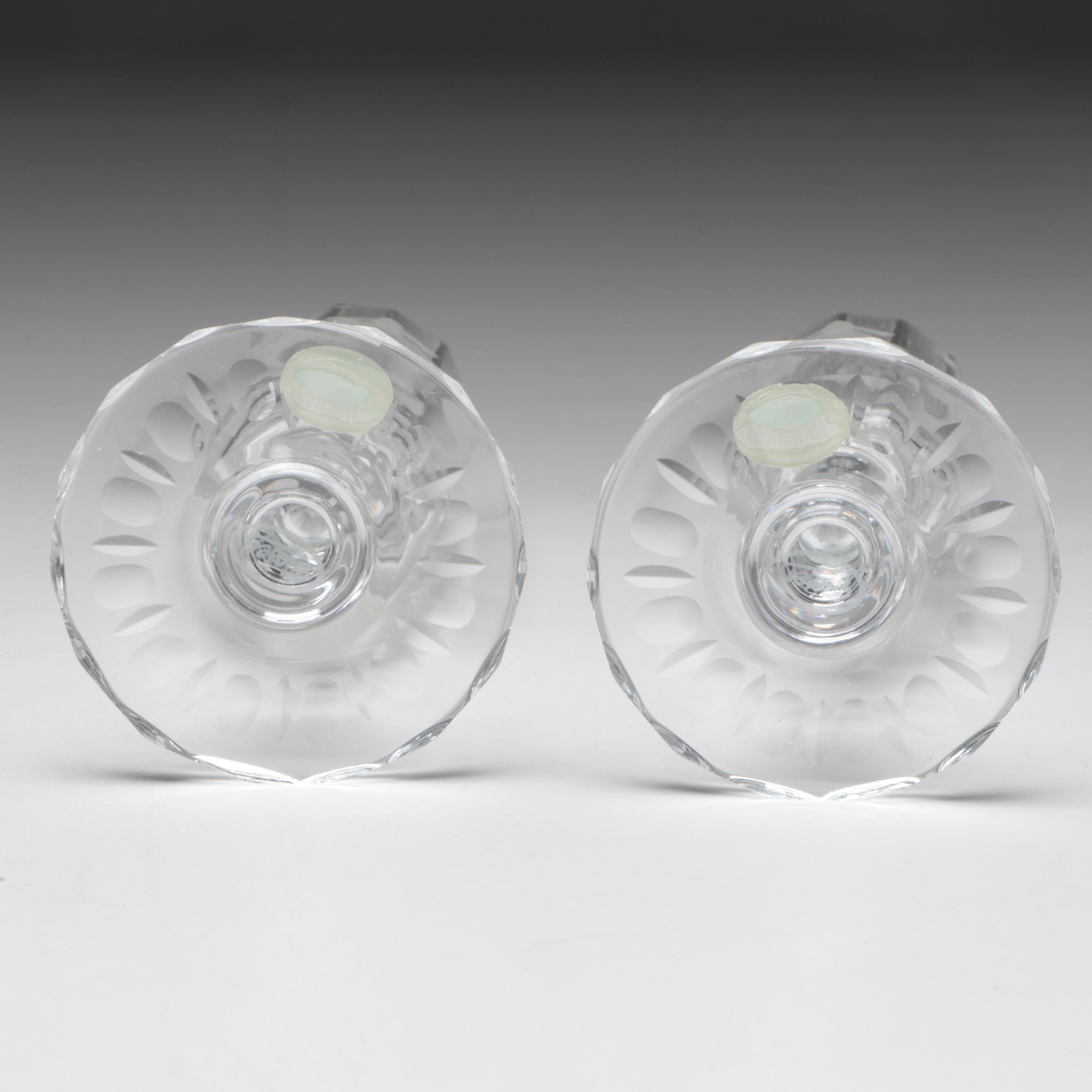 Moser "Maria Theresa" Cut and Engraved Czech Crystal Champagne Flutes