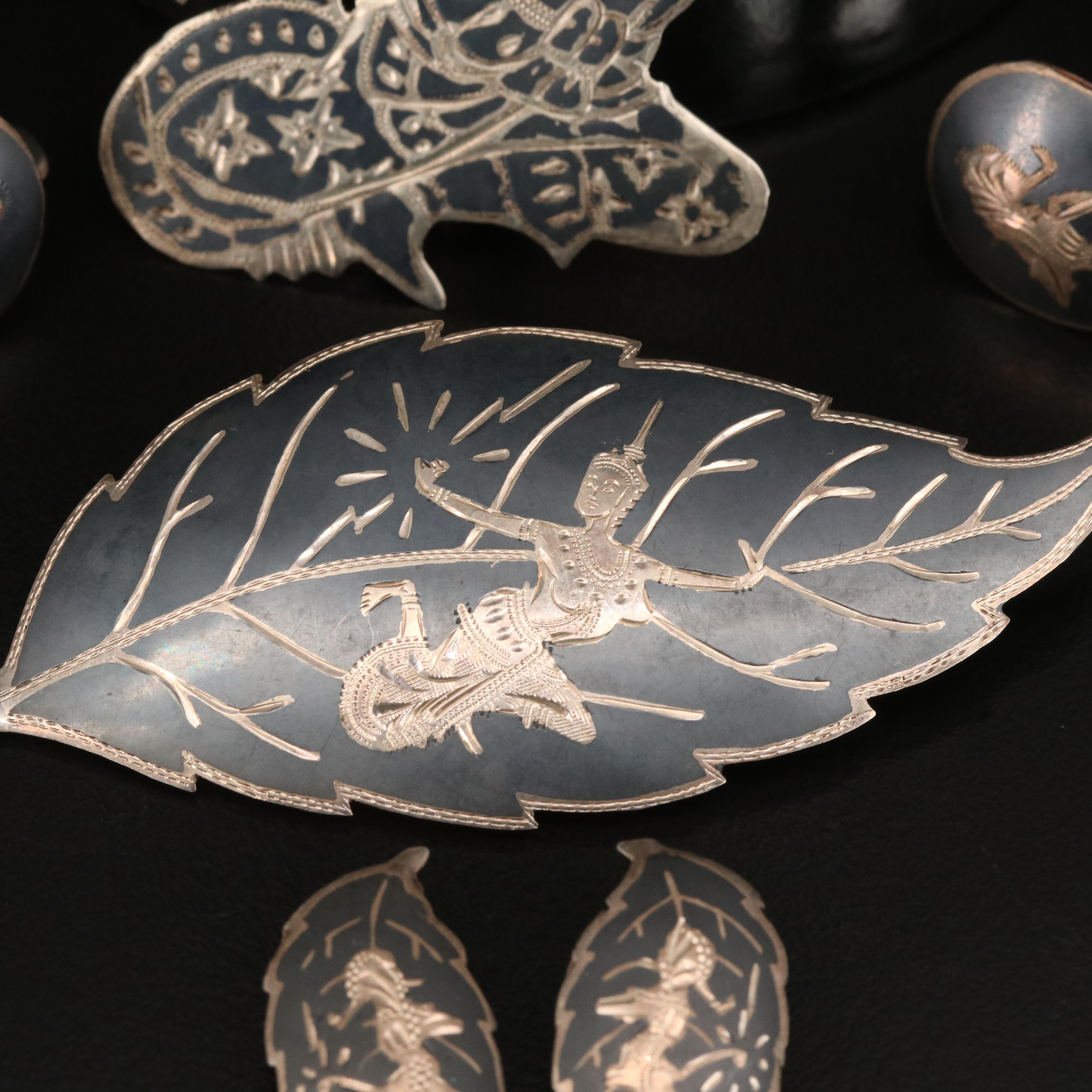 Sterling Thai Niello Dancer Jewelry Selection