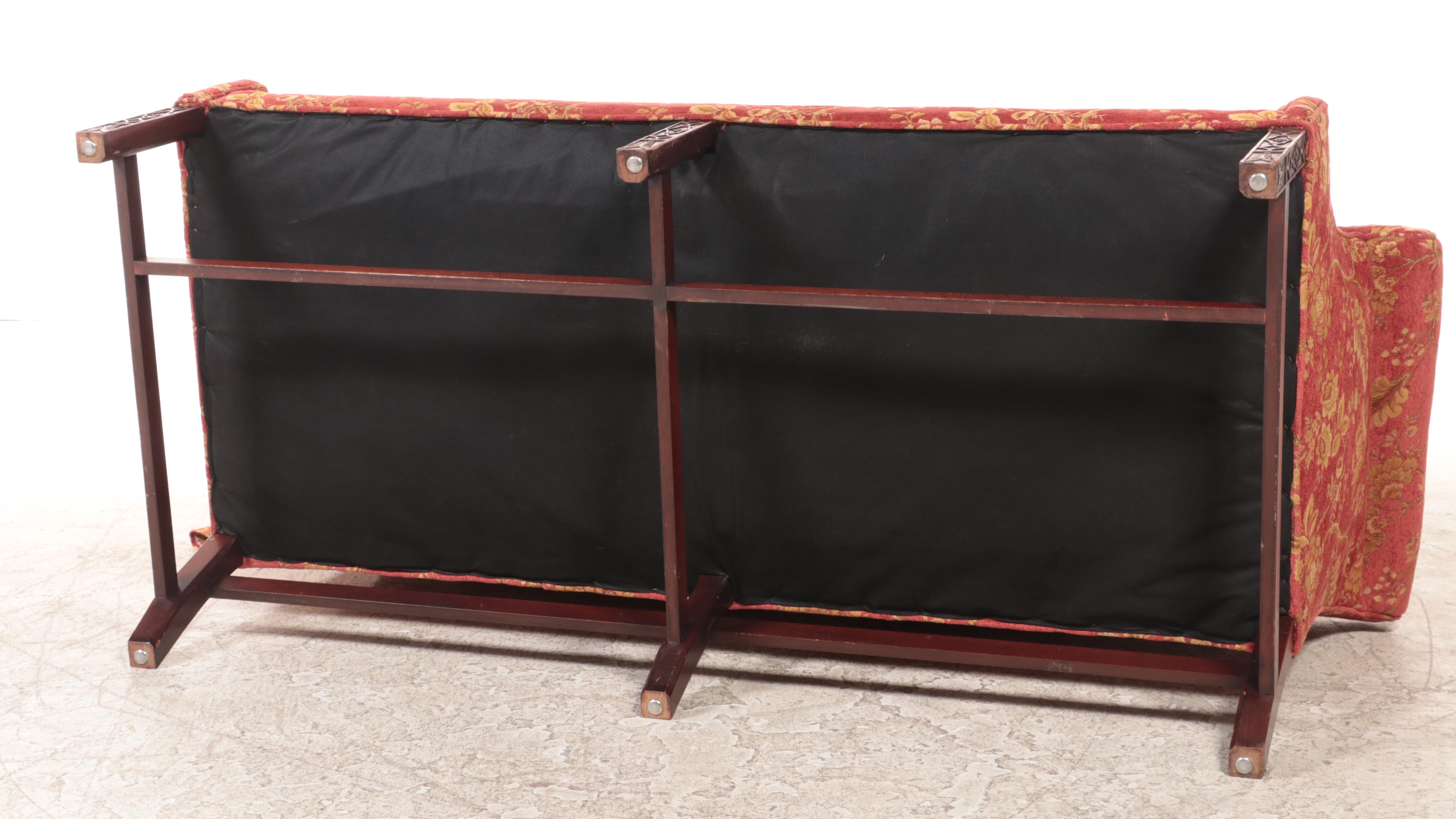 Kittinger "Colonial Williamsburg" Chippendale Style Upholstered Mahogany Sofa