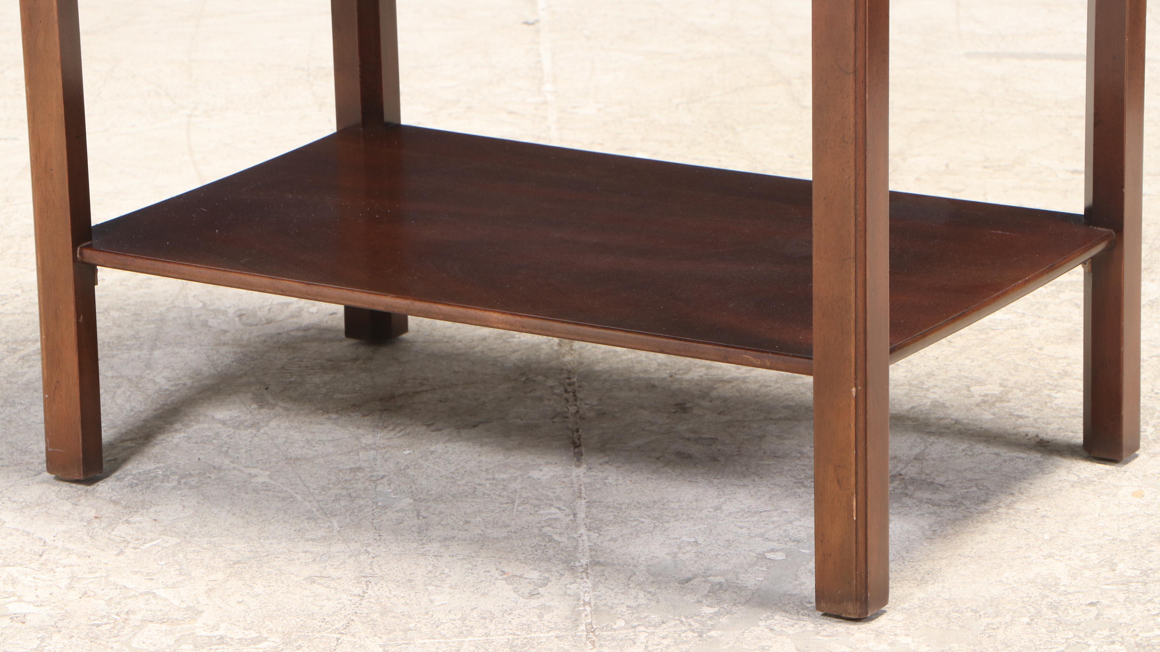 Pair of Kittinger "Charterhouse" Mahogany Two-Tier Side Tables, Mid-20th Century