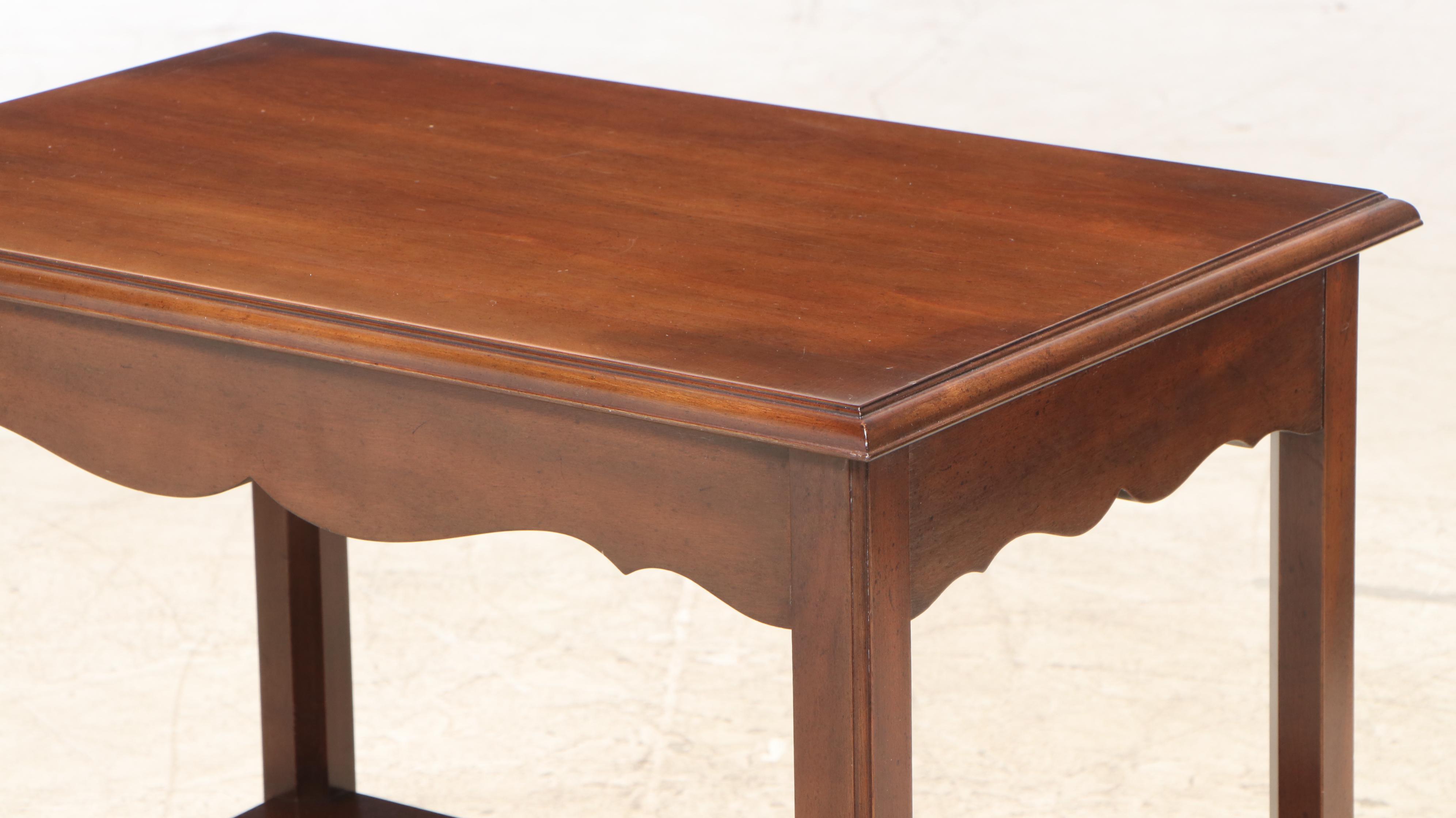 Pair of Kittinger "Charterhouse" Mahogany Two-Tier Side Tables, Mid-20th Century