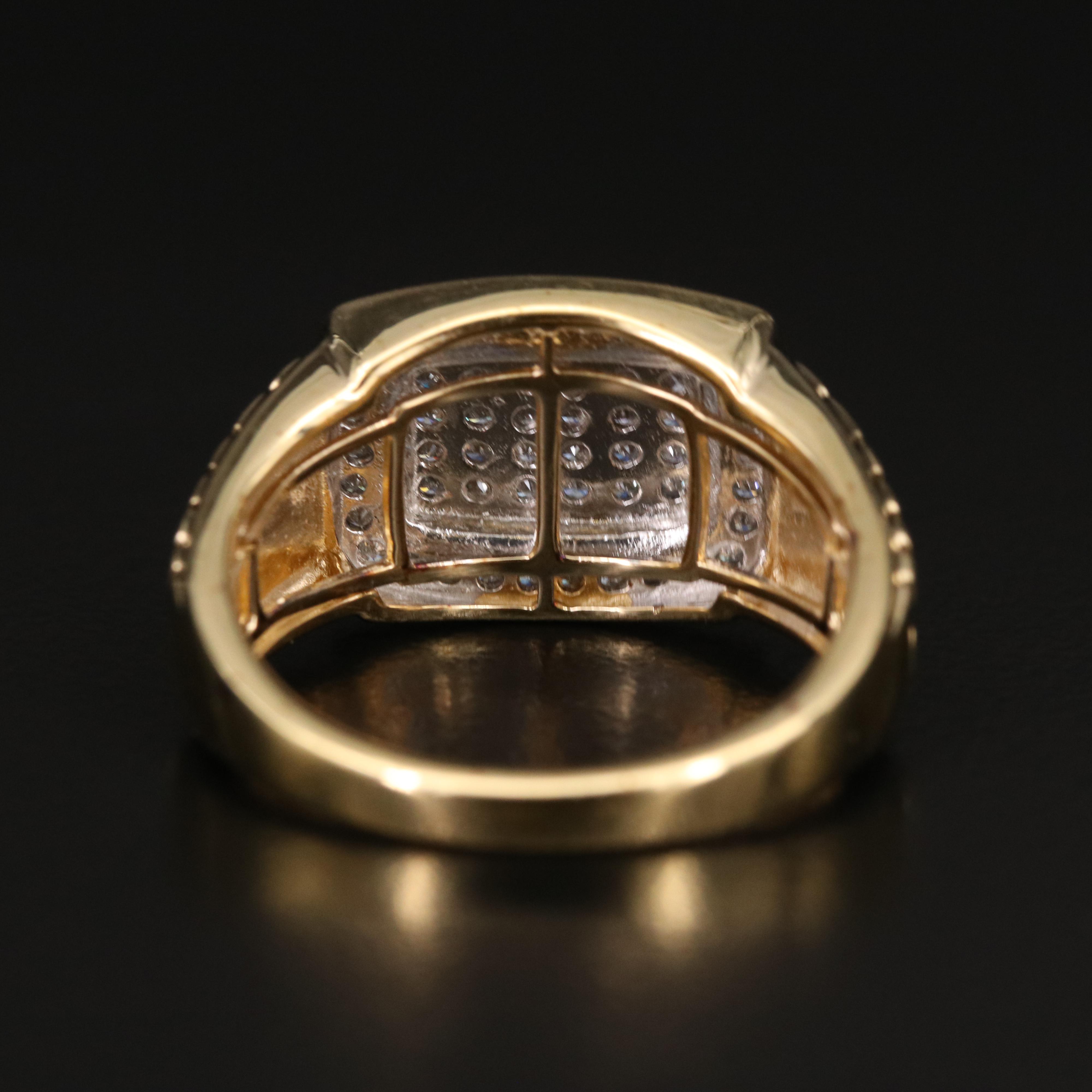 Sterling Diamond Layered Ring with Textured Design