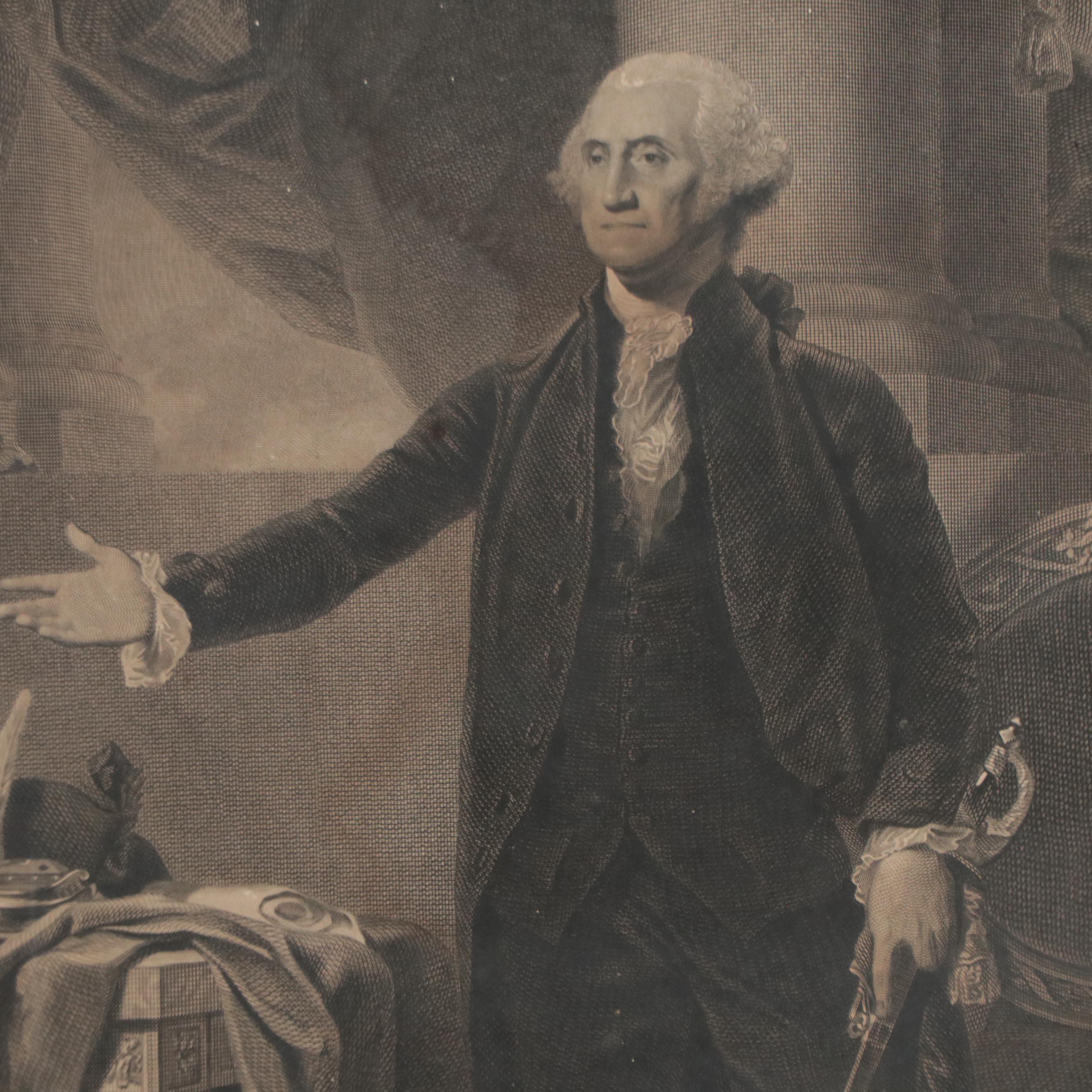 Waterman Lilly Ormsby Steel Engraving of George Washington