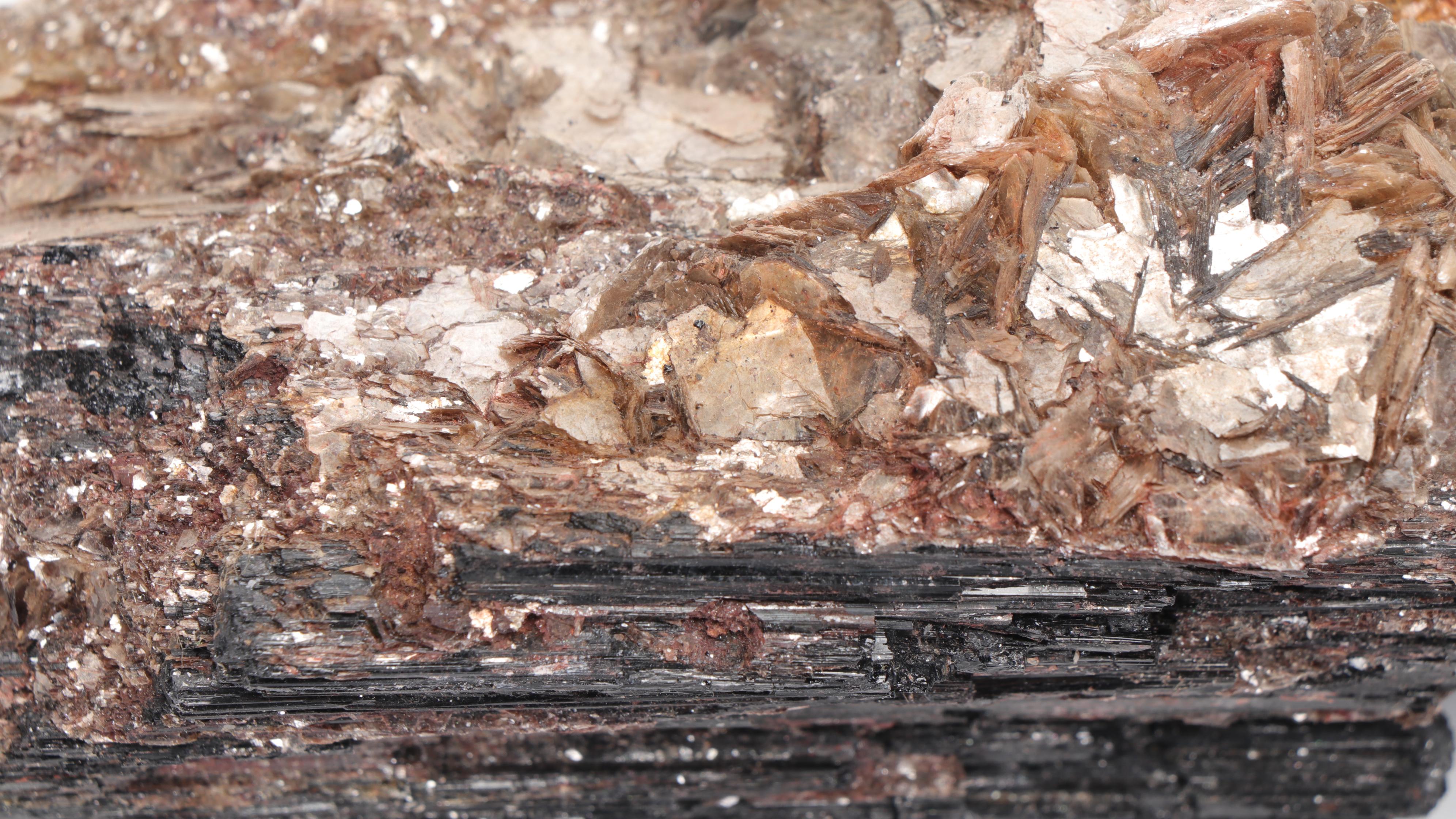 Rough Tourmalinated Quartz, Black Tourmaline, Azurite, and Muscovite Specimens