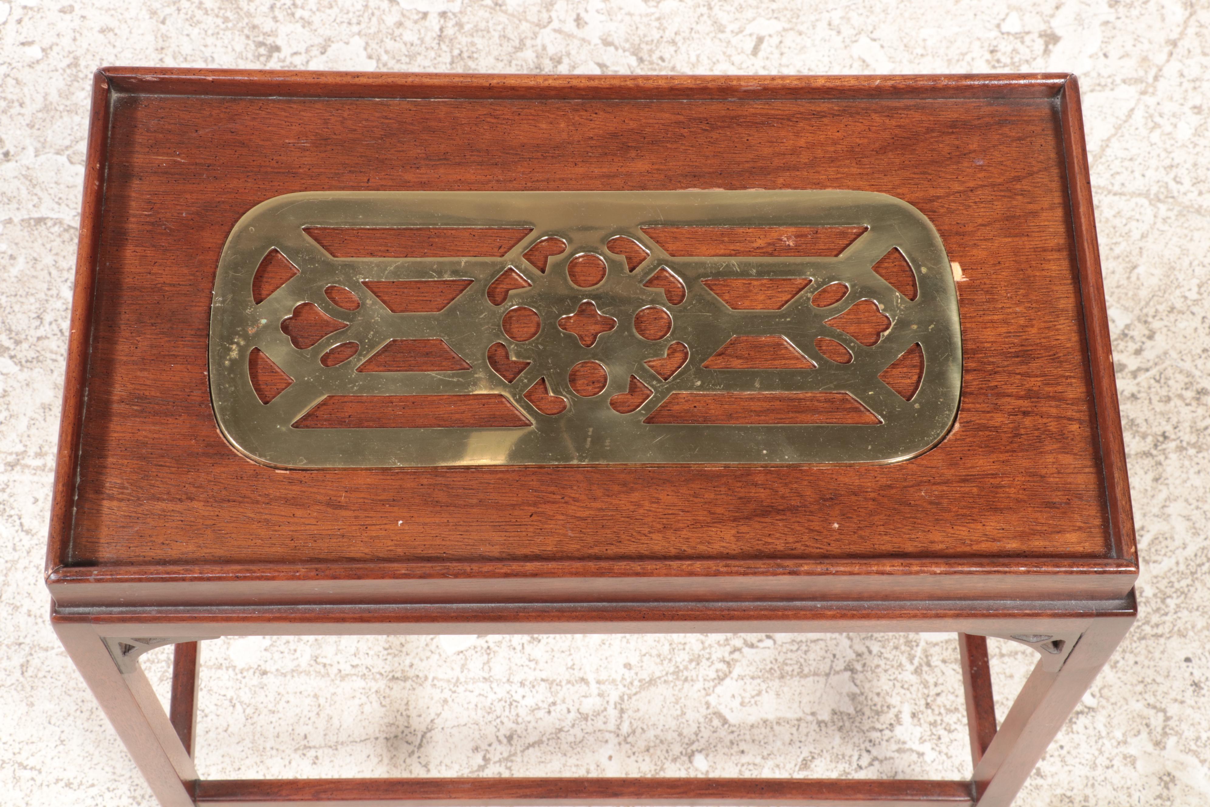 Baker "Historic Charleston" Brass-Mounted Mahogany Side Table, Late 20th Century