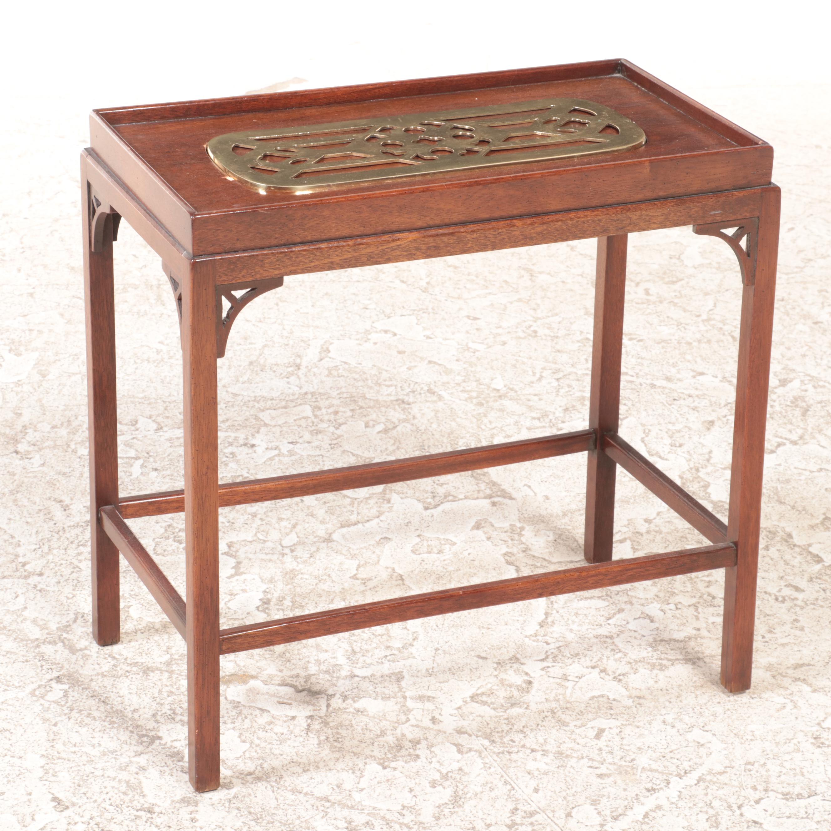 Baker "Historic Charleston" Brass-Mounted Mahogany Side Table, Late 20th Century