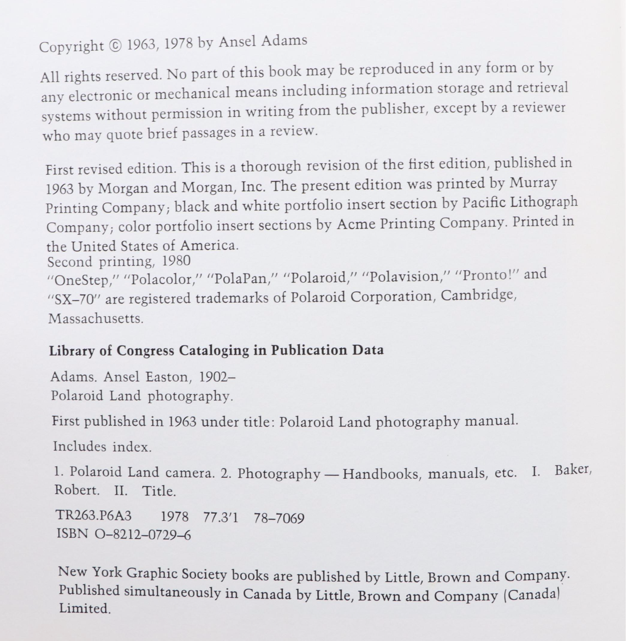 Signed Ansel Adams Photography Books Including "The Camera" and "The Negative"