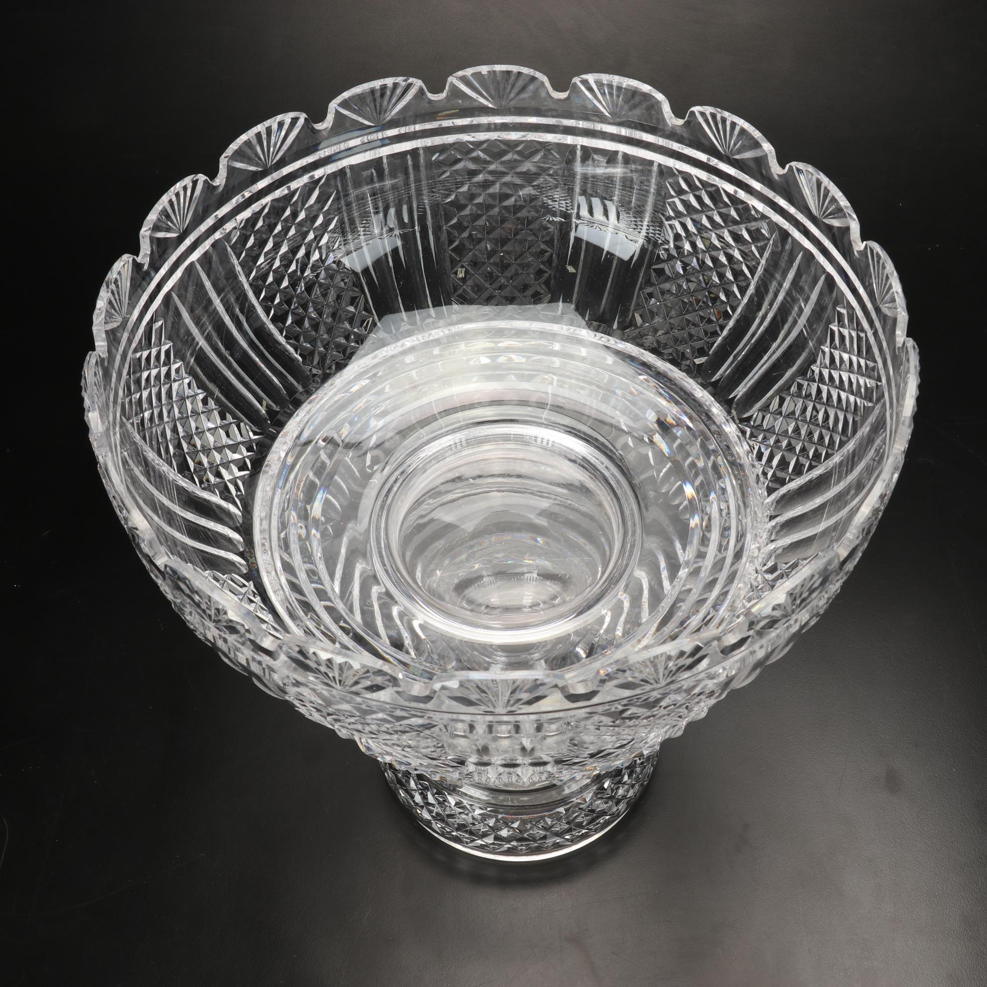 Waterford Crystal "Master Cutter Collection" Two-Piece Pedestal Punch Bowl