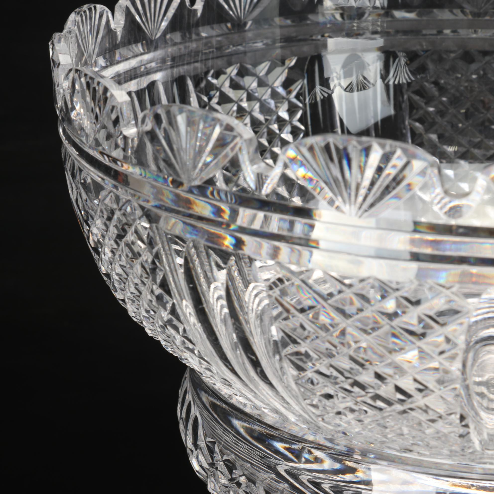 Waterford Crystal "Master Cutter Collection" Two-Piece Pedestal Punch Bowl