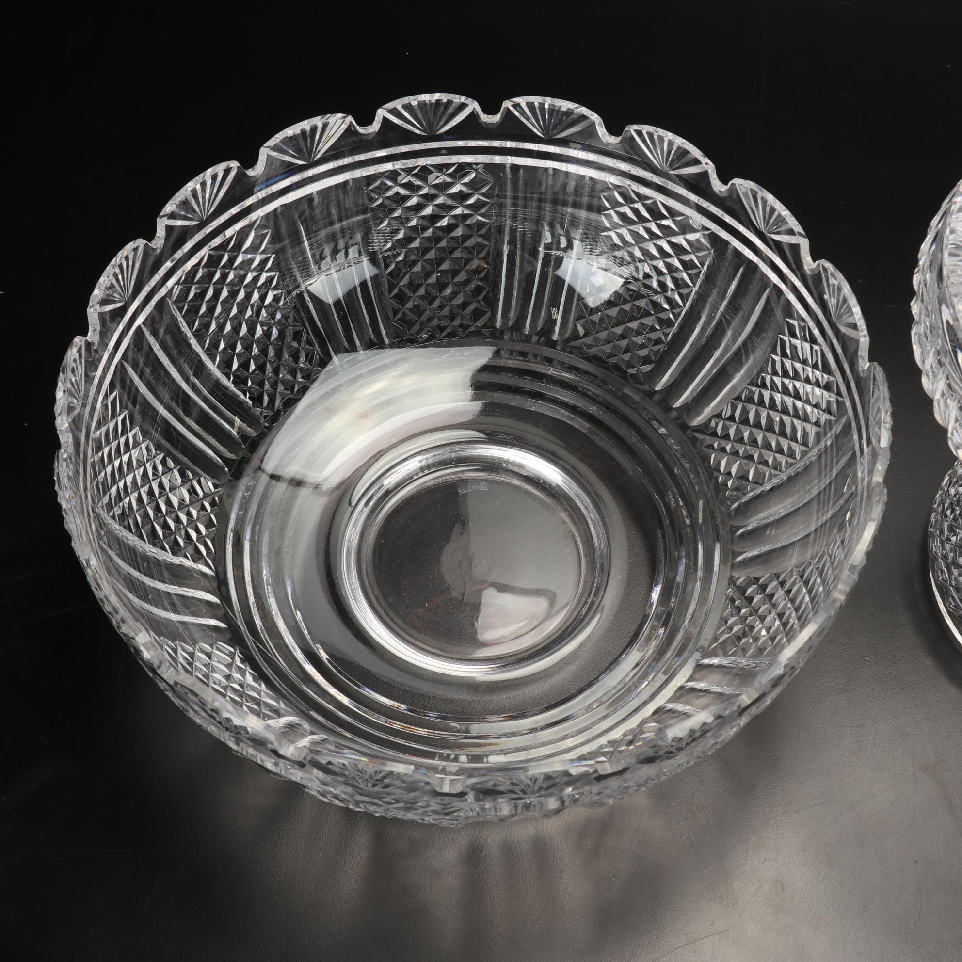 Waterford Crystal "Master Cutter Collection" Two-Piece Pedestal Punch Bowl