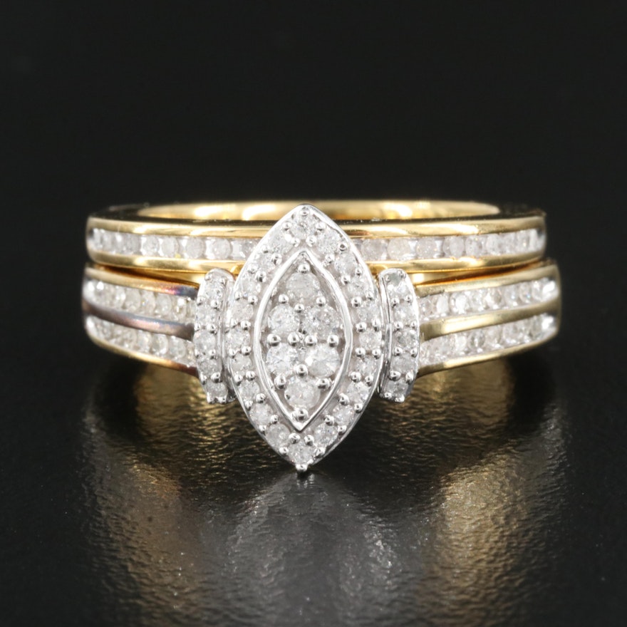 Sterling Diamond Ring Set