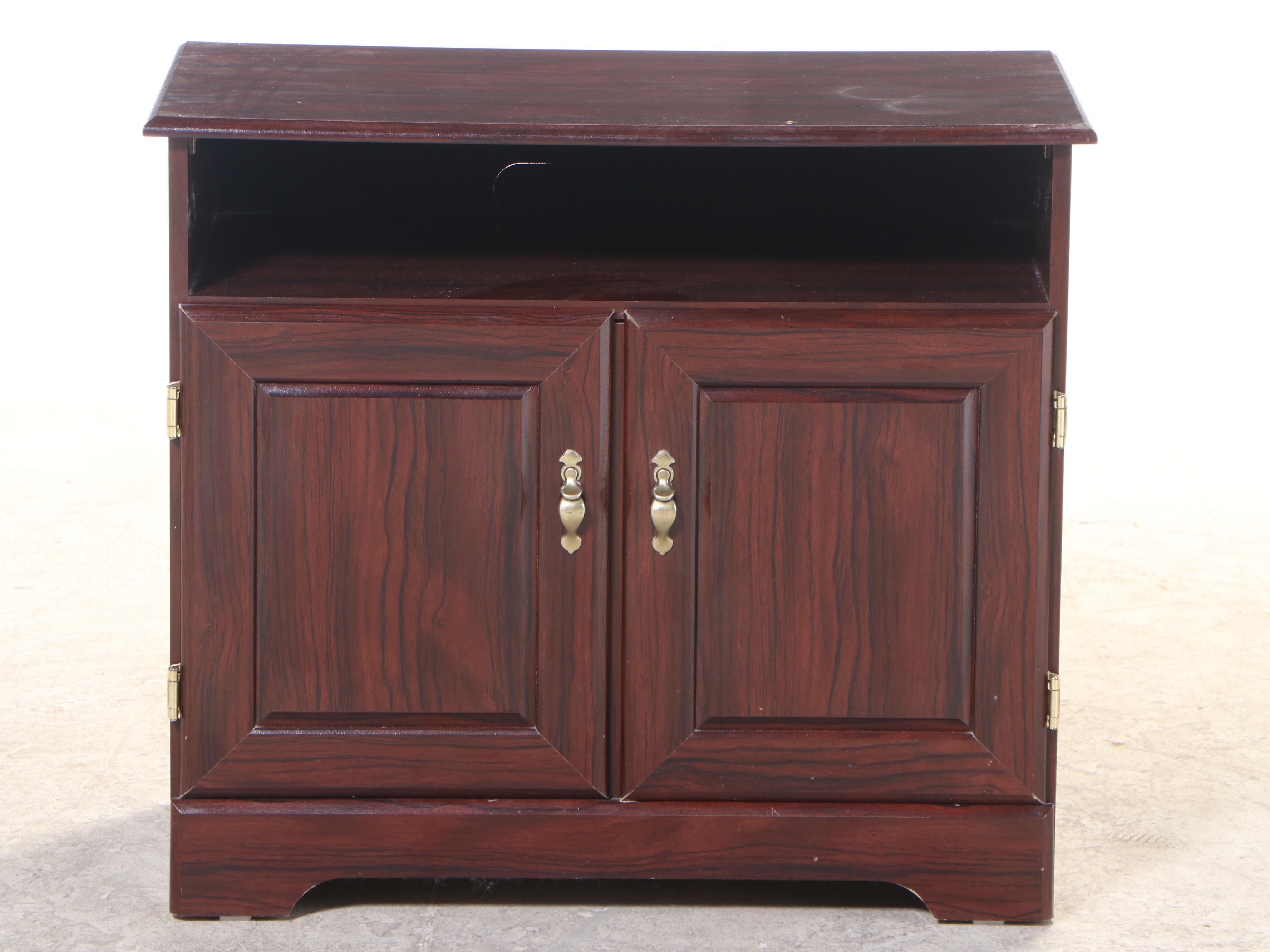 Rosewood-Grained Laminate TV Stand