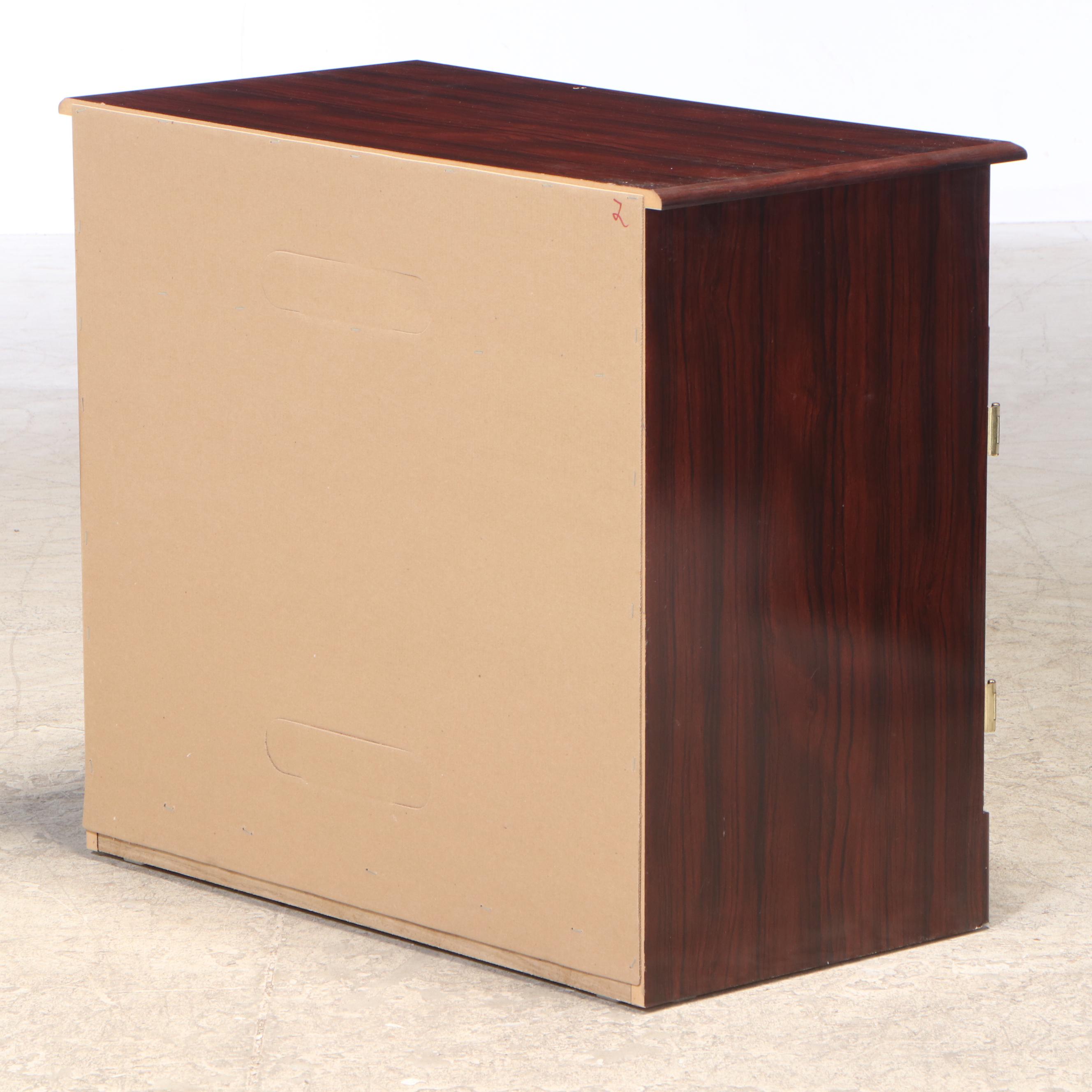 Rosewood-Grained Laminate TV Stand