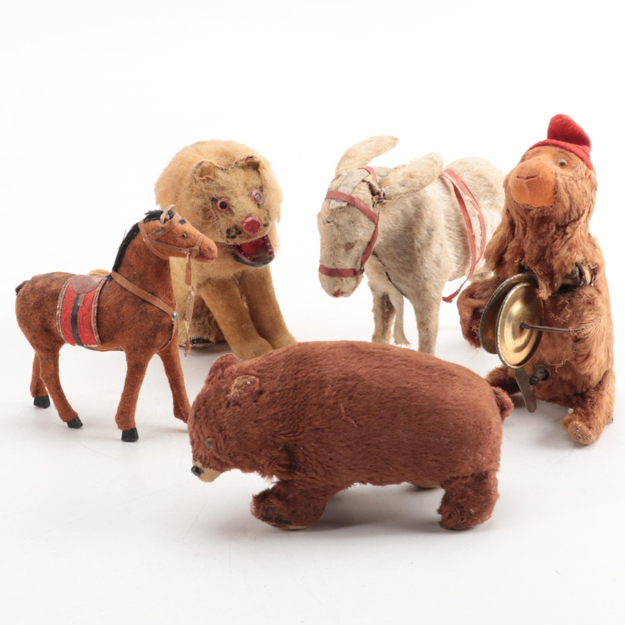 TM Modern Toys with Other Animal Wind-Up Toys with Toy Horse, Mid-20th Century