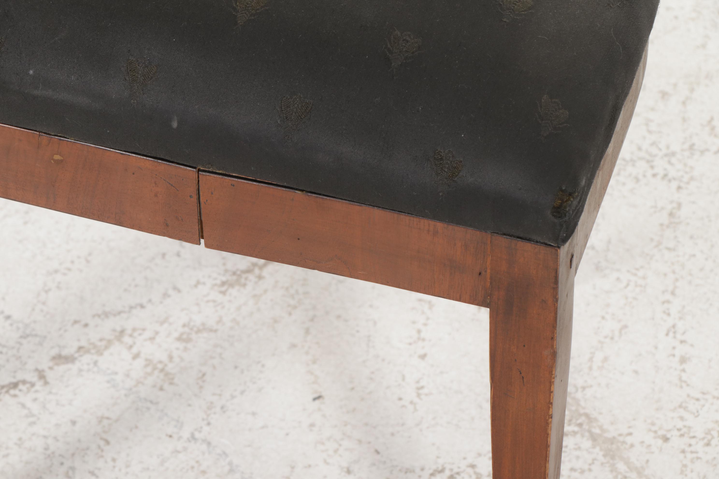 Pair of Biedermeier Fruitwood Scroll Back Side Chairs, 19th Century