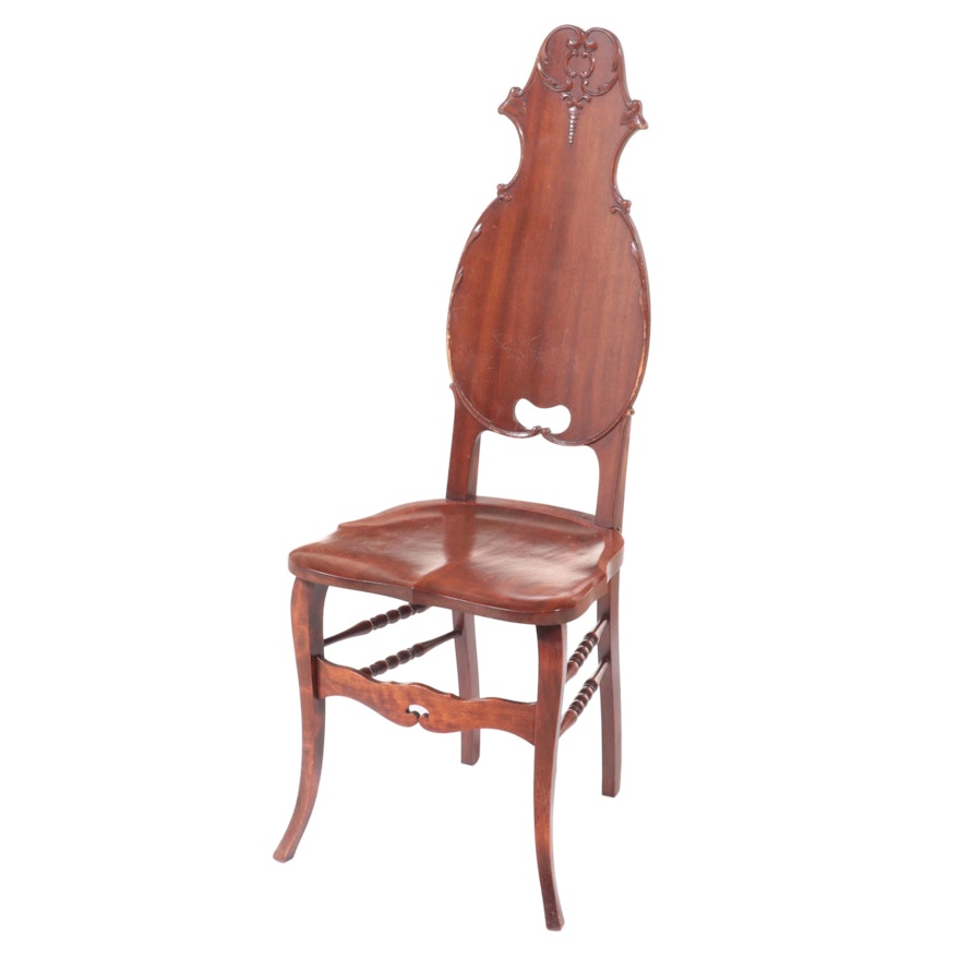 Late Victorian Mahogany and Birch Side Chair, circa 1900